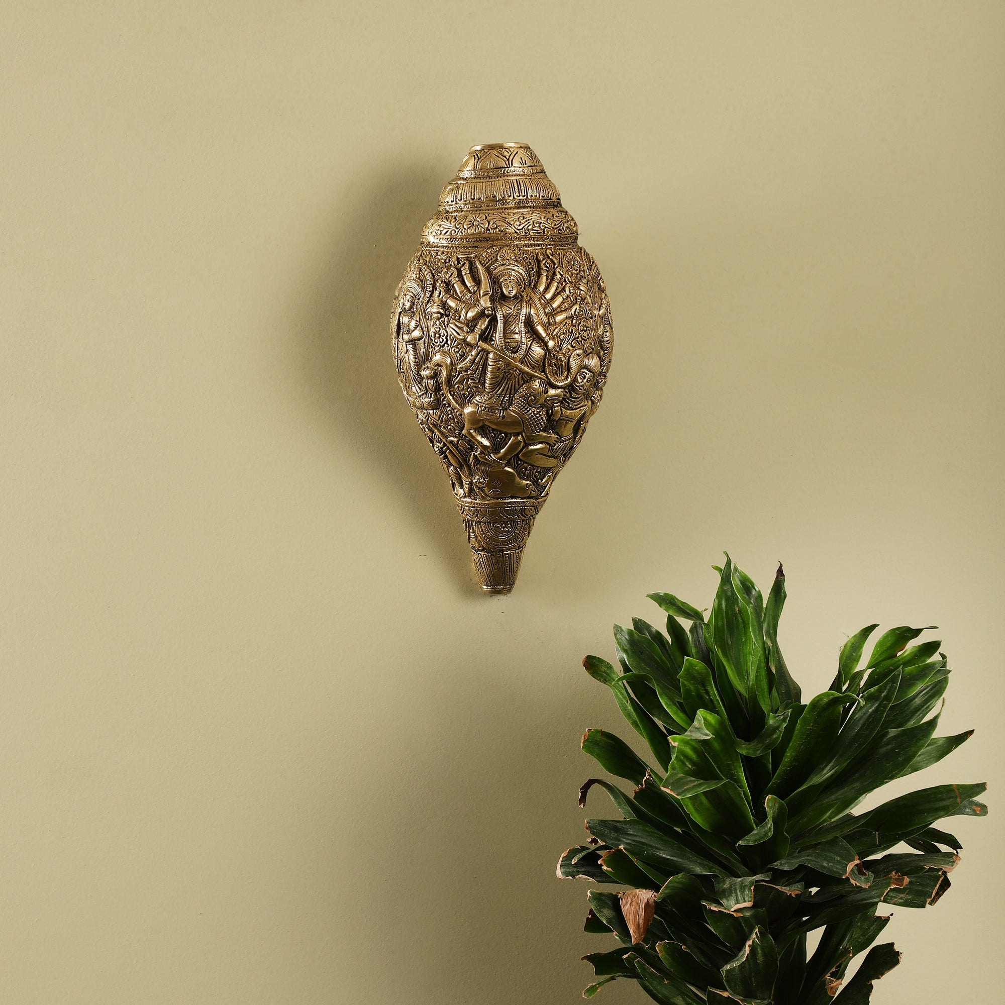 Handcrafted Brass Shankh - Devi Avataar