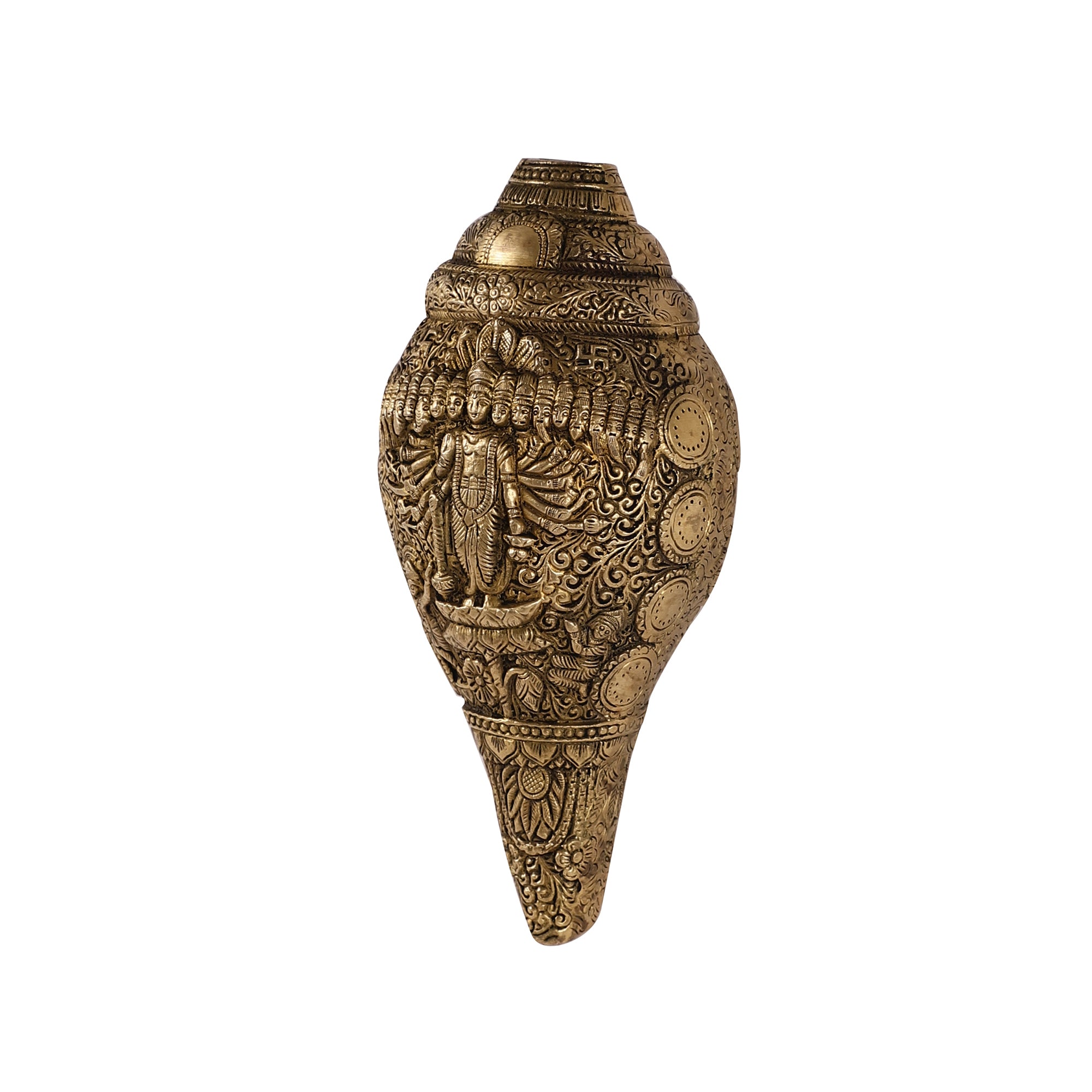 Handcrafted Brass Shankh - Vishnu Avataar