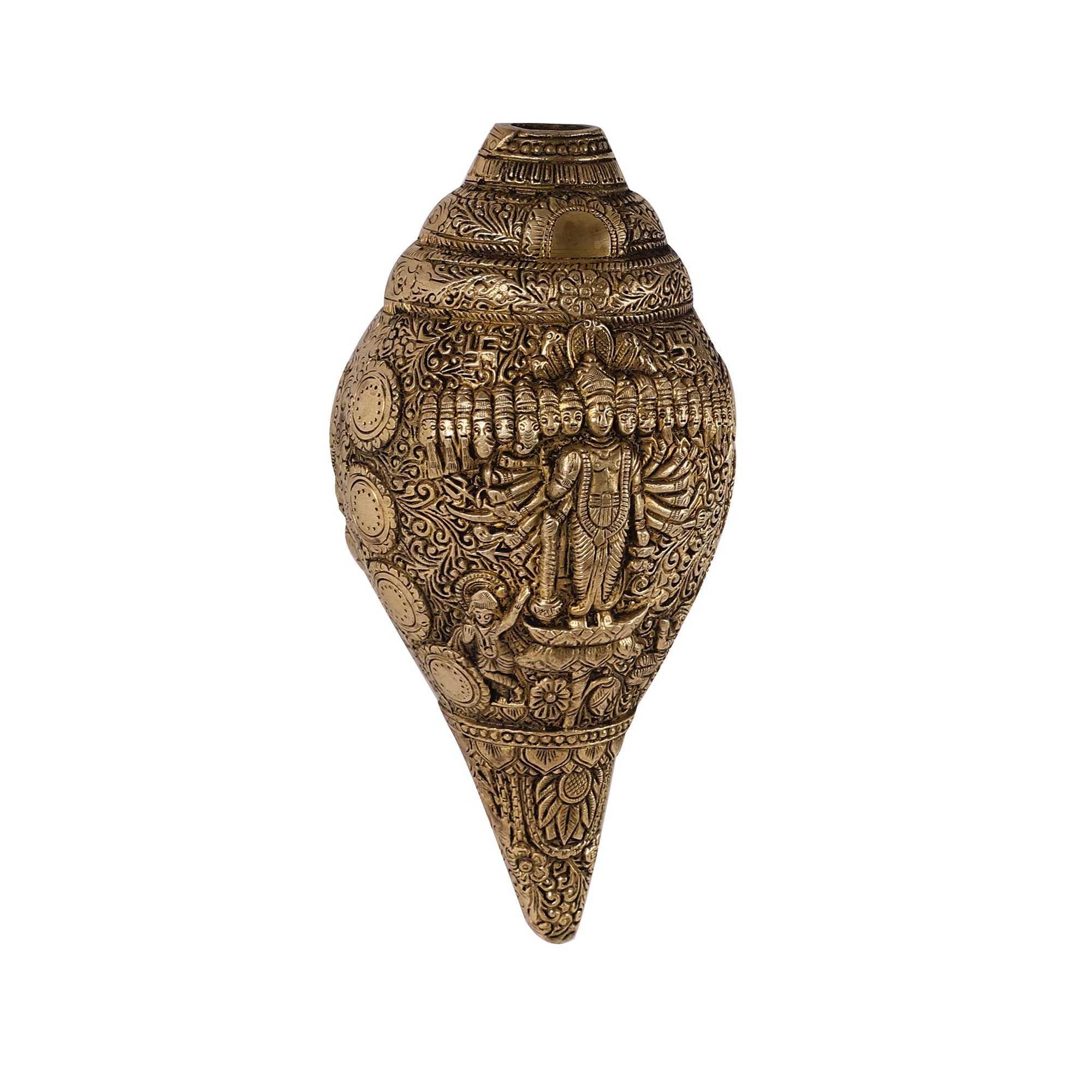 Handcrafted Brass Shankh - Vishnu Avataar