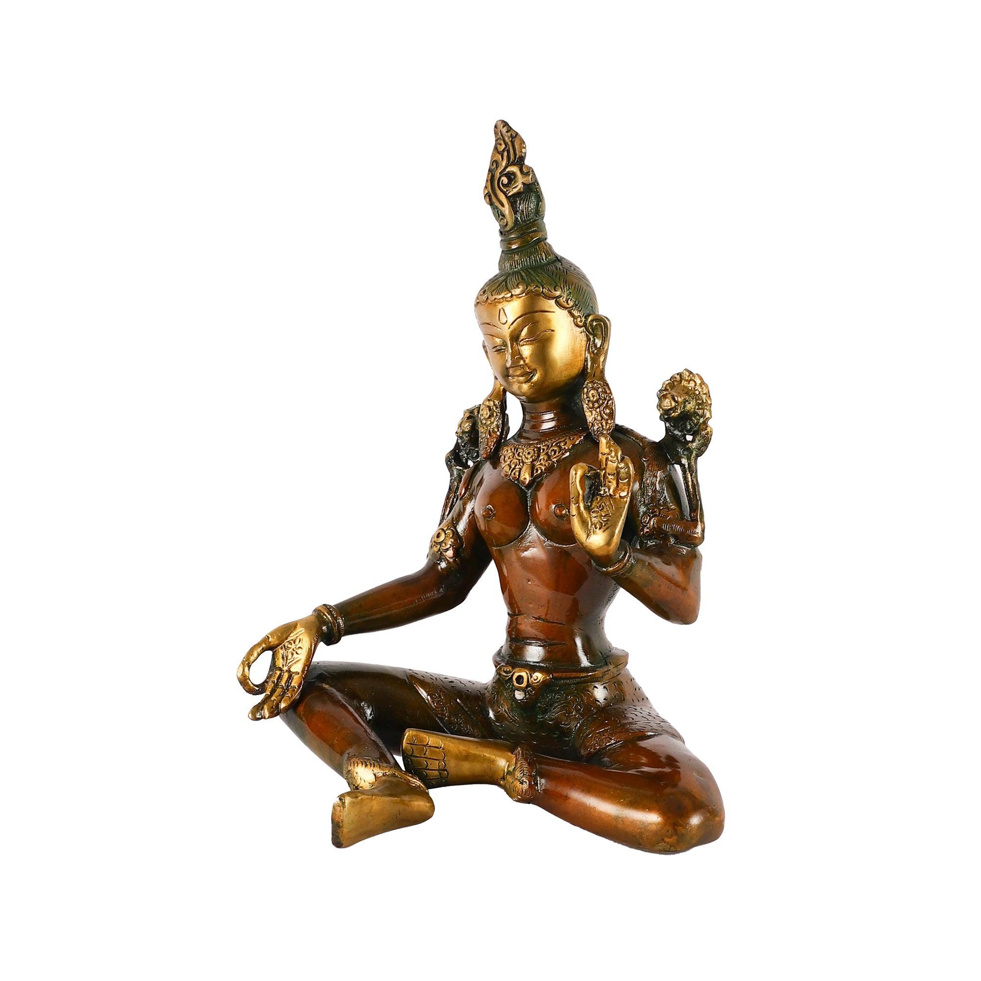 Brass Seated Tara Idol