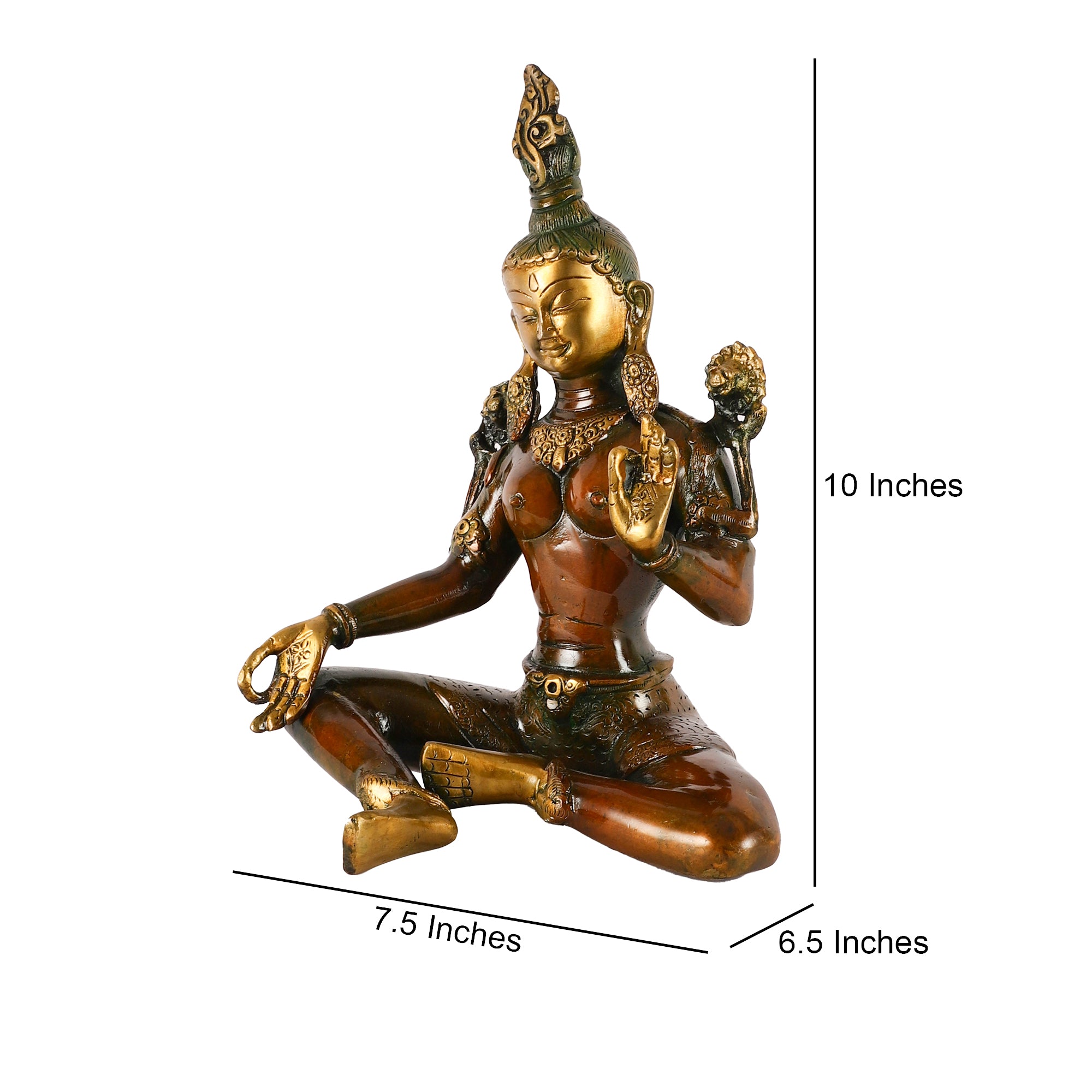 Brass Seated Tara Idol