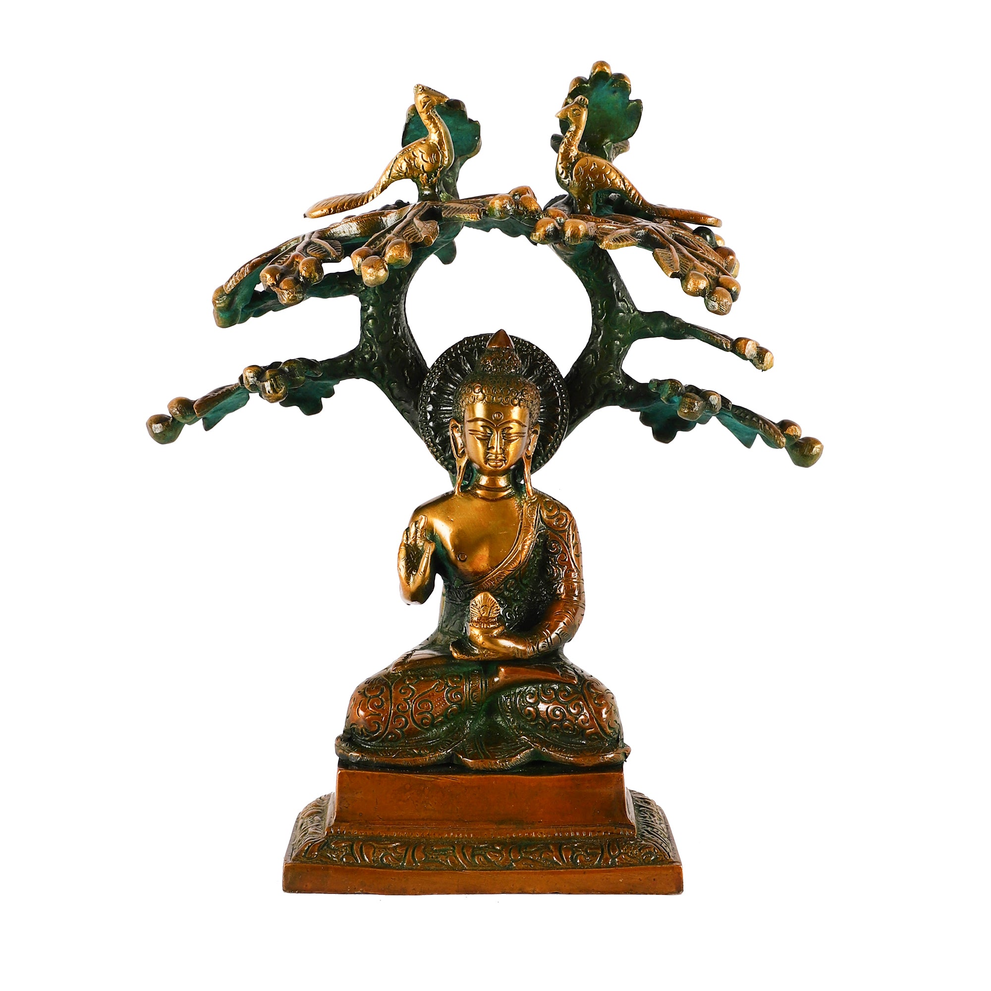 Brass Buddha Bodhi Tree Idol