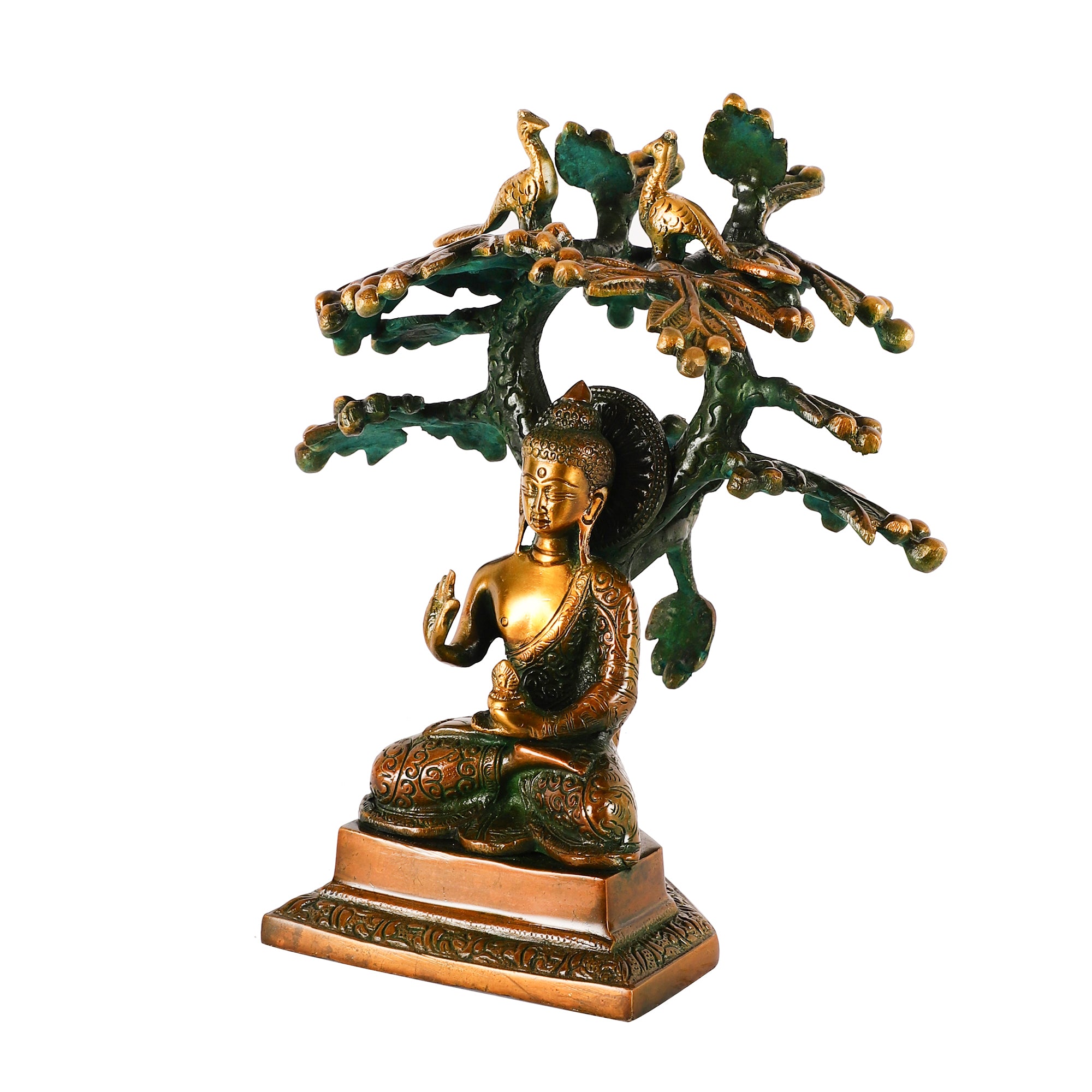 Brass Buddha Bodhi Tree Idol