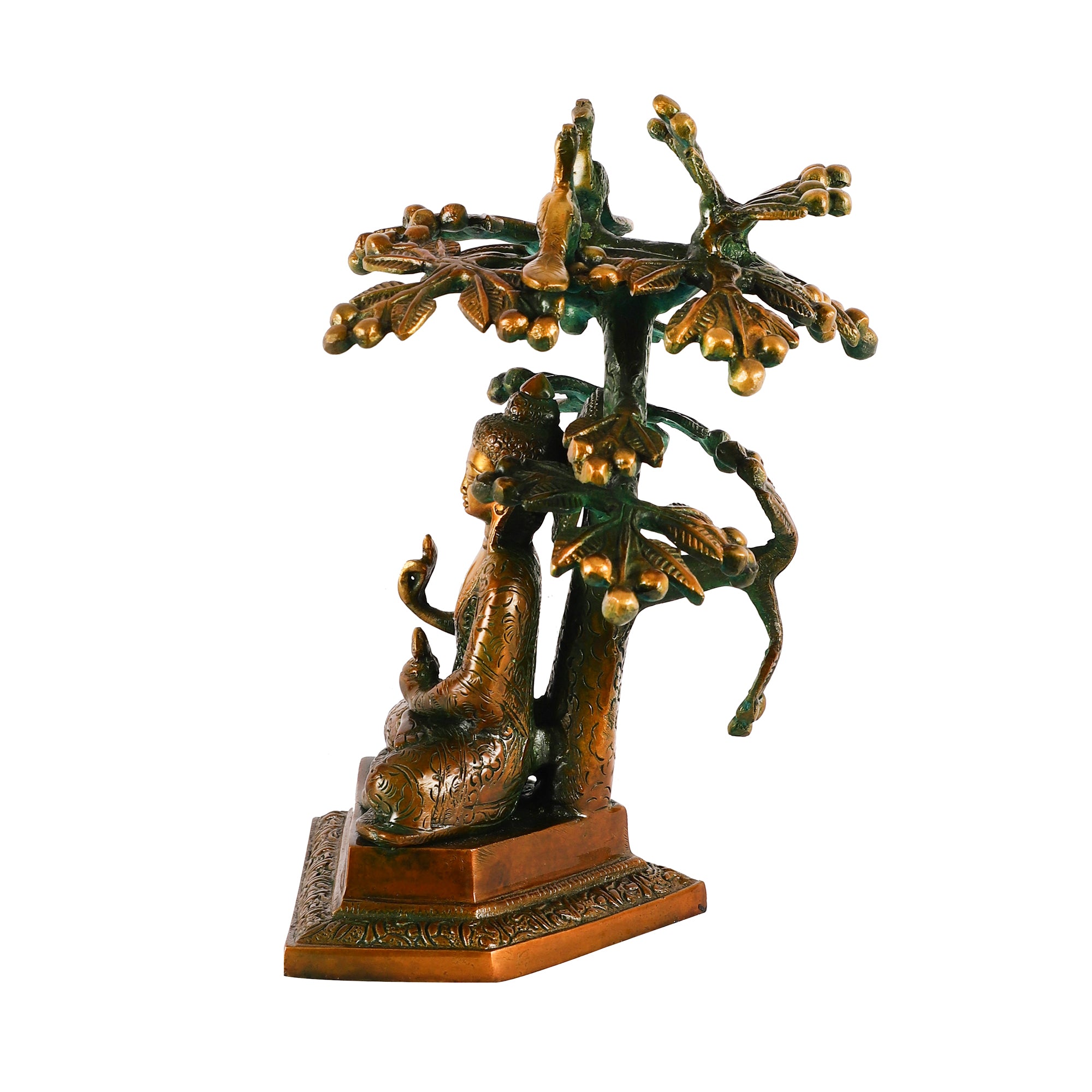 Brass Buddha Bodhi Tree Idol