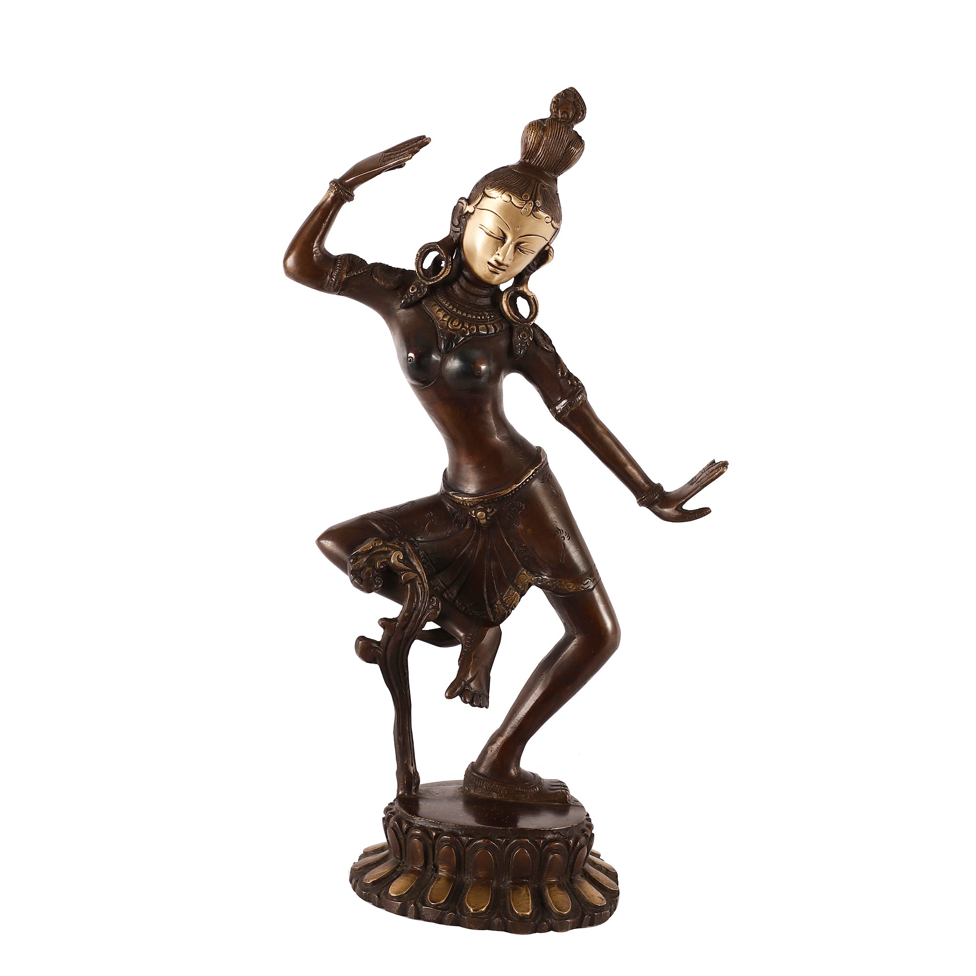 Brass Dancing Parvati Idol (Brown)