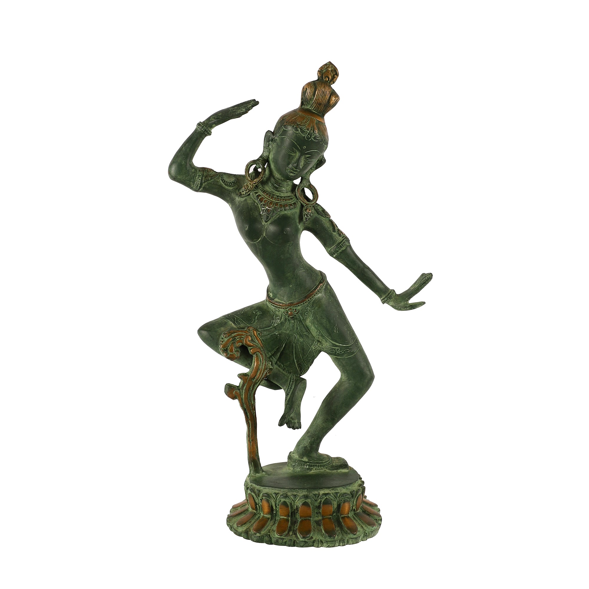 Brass Dancing Parvati Idol (Green)