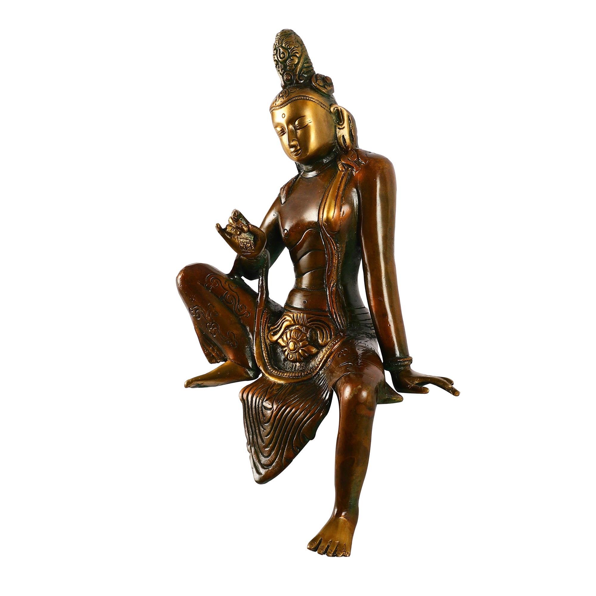 Brass Seated Indra Idol