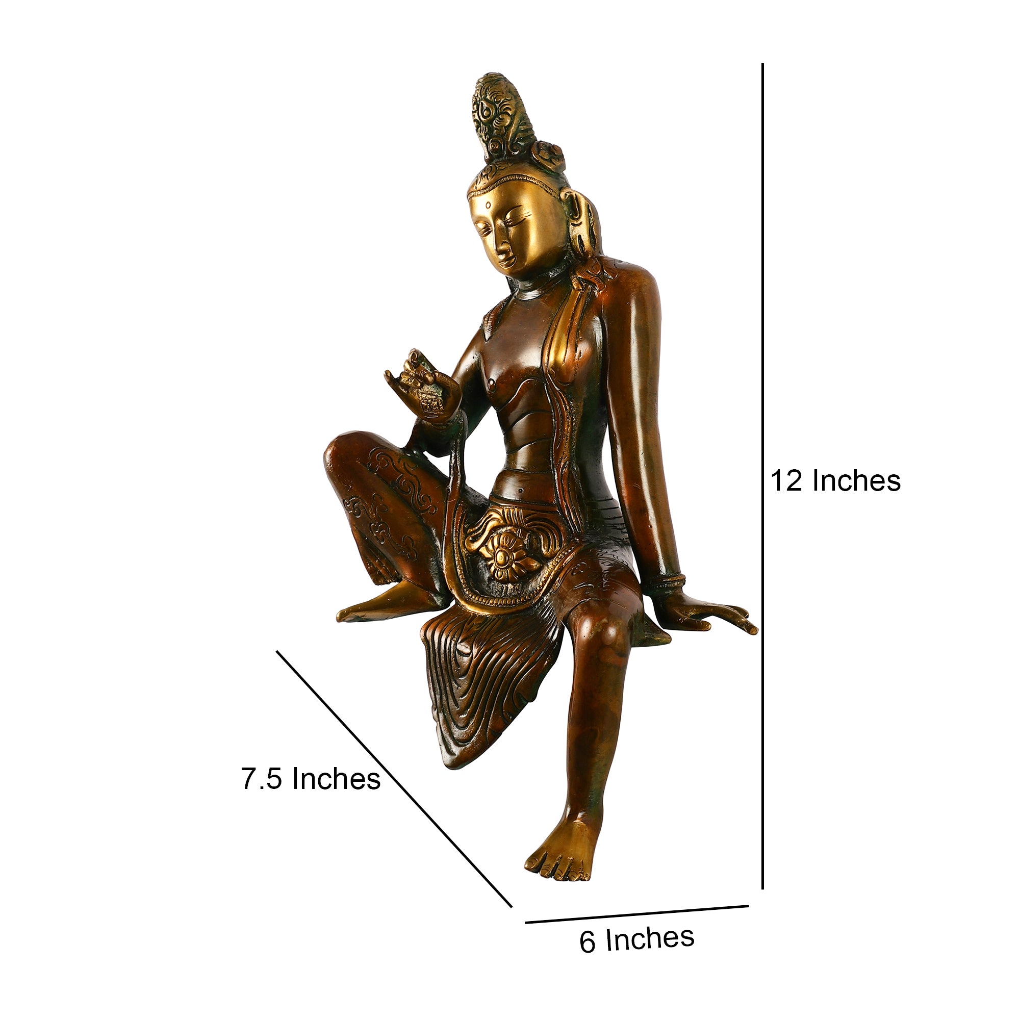 Brass Seated Indra Idol