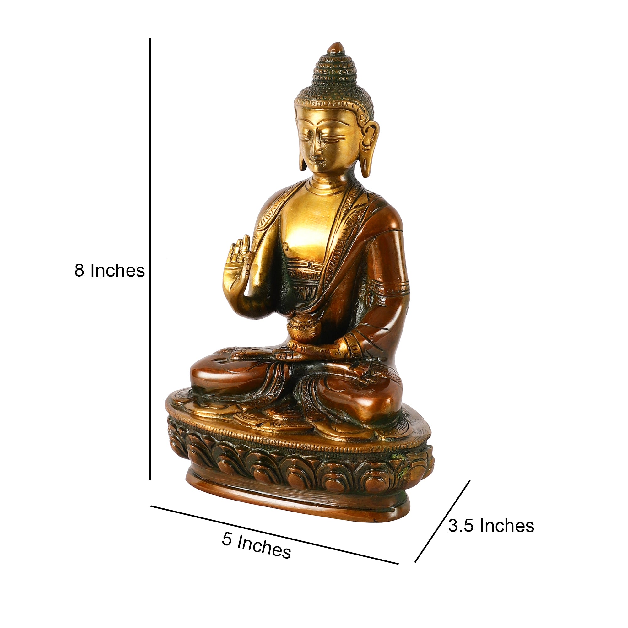 Brass Seated Buddha Idol (Medium)