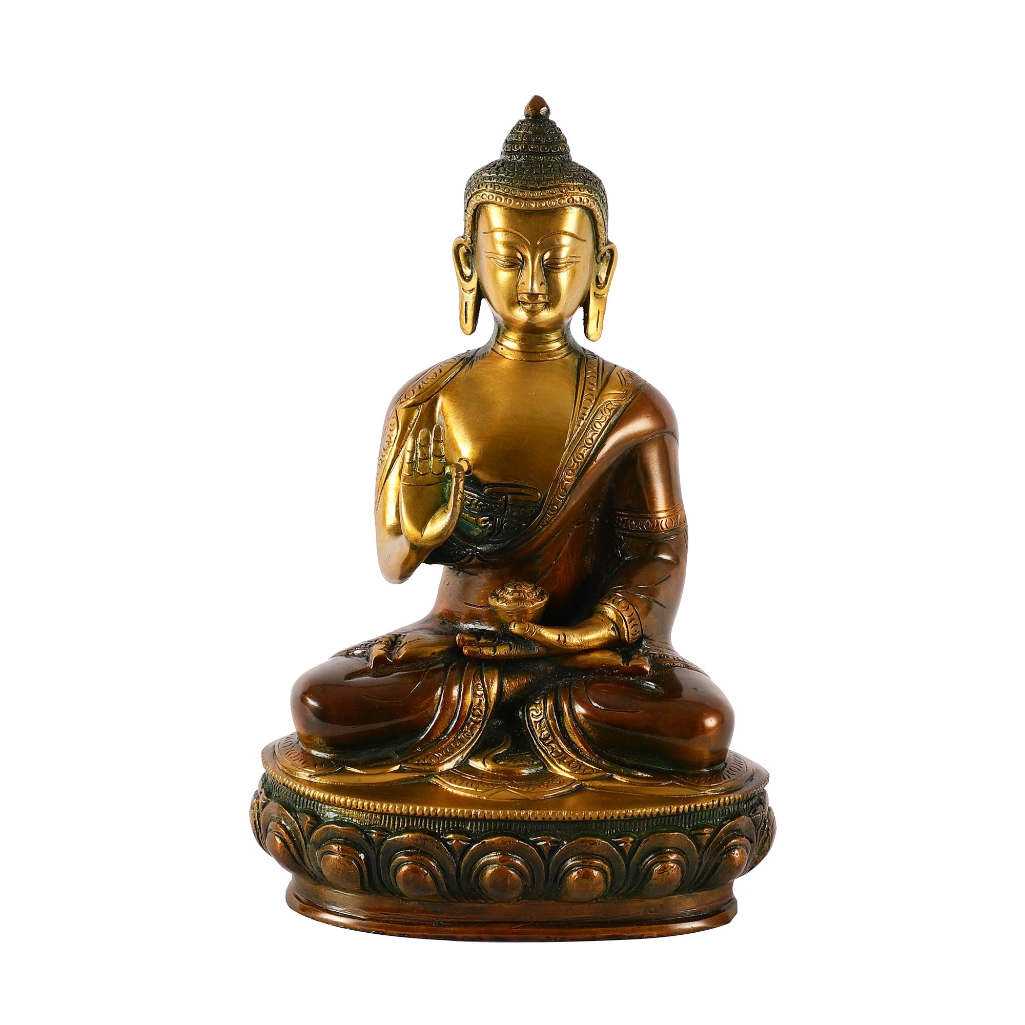 Brass Seated Buddha Idol (Large)