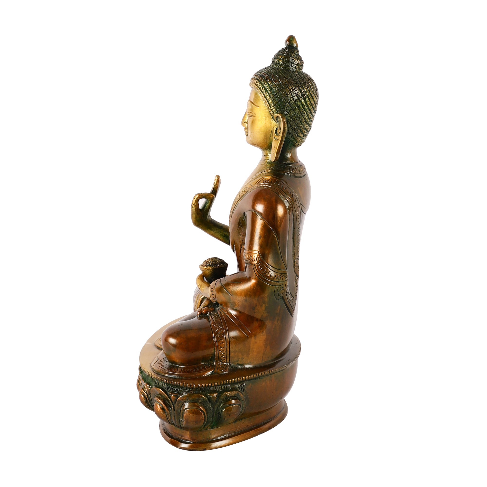 Brass Seated Buddha Idol (Large)