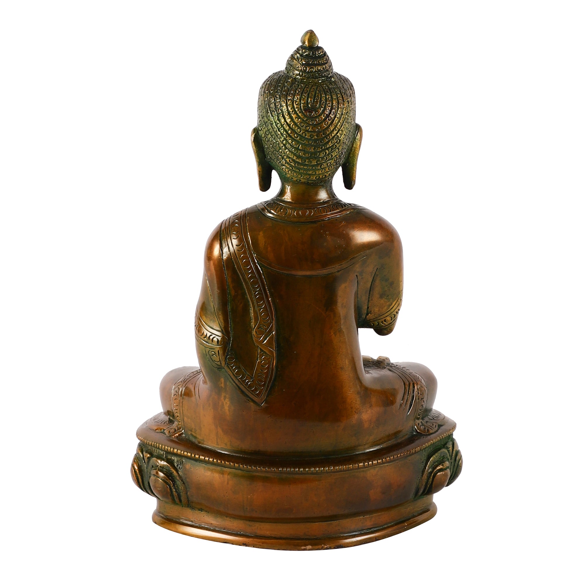 Brass Seated Buddha Idol (Large)