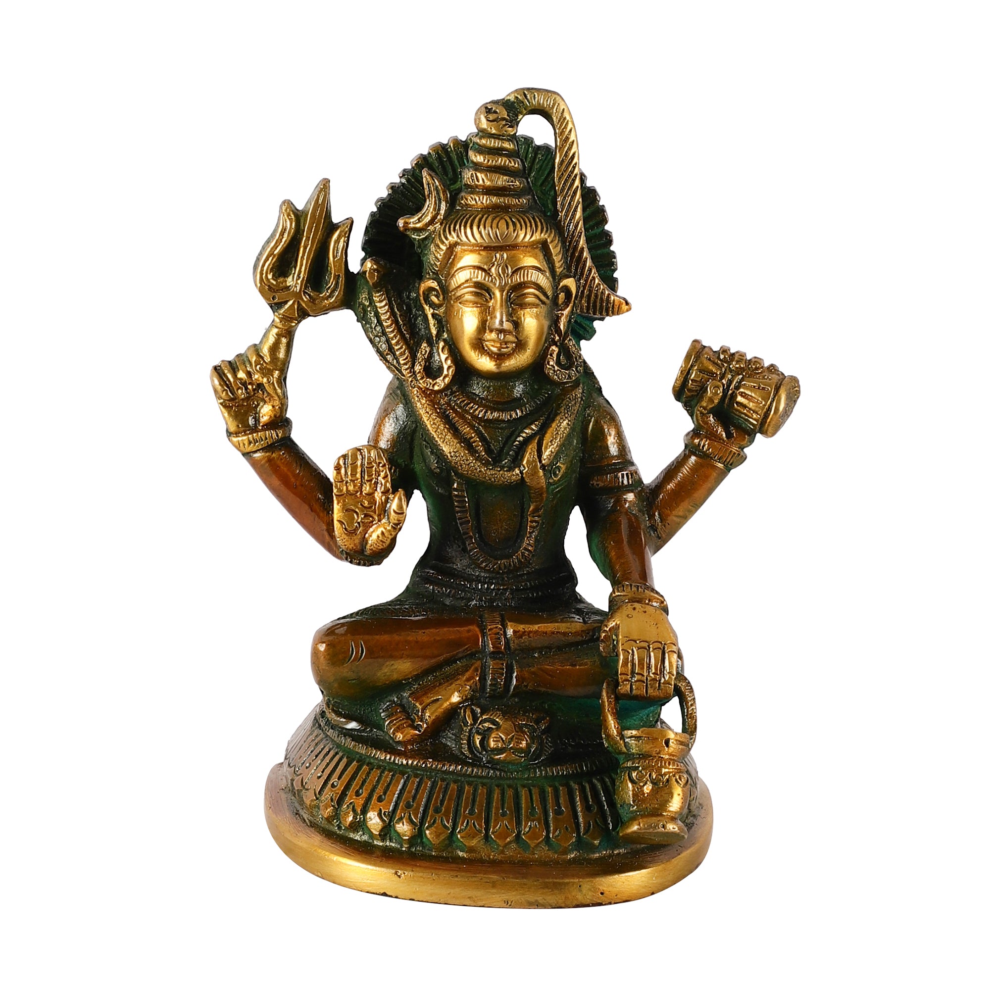 Brass Lord Shiva (Brown/Green)