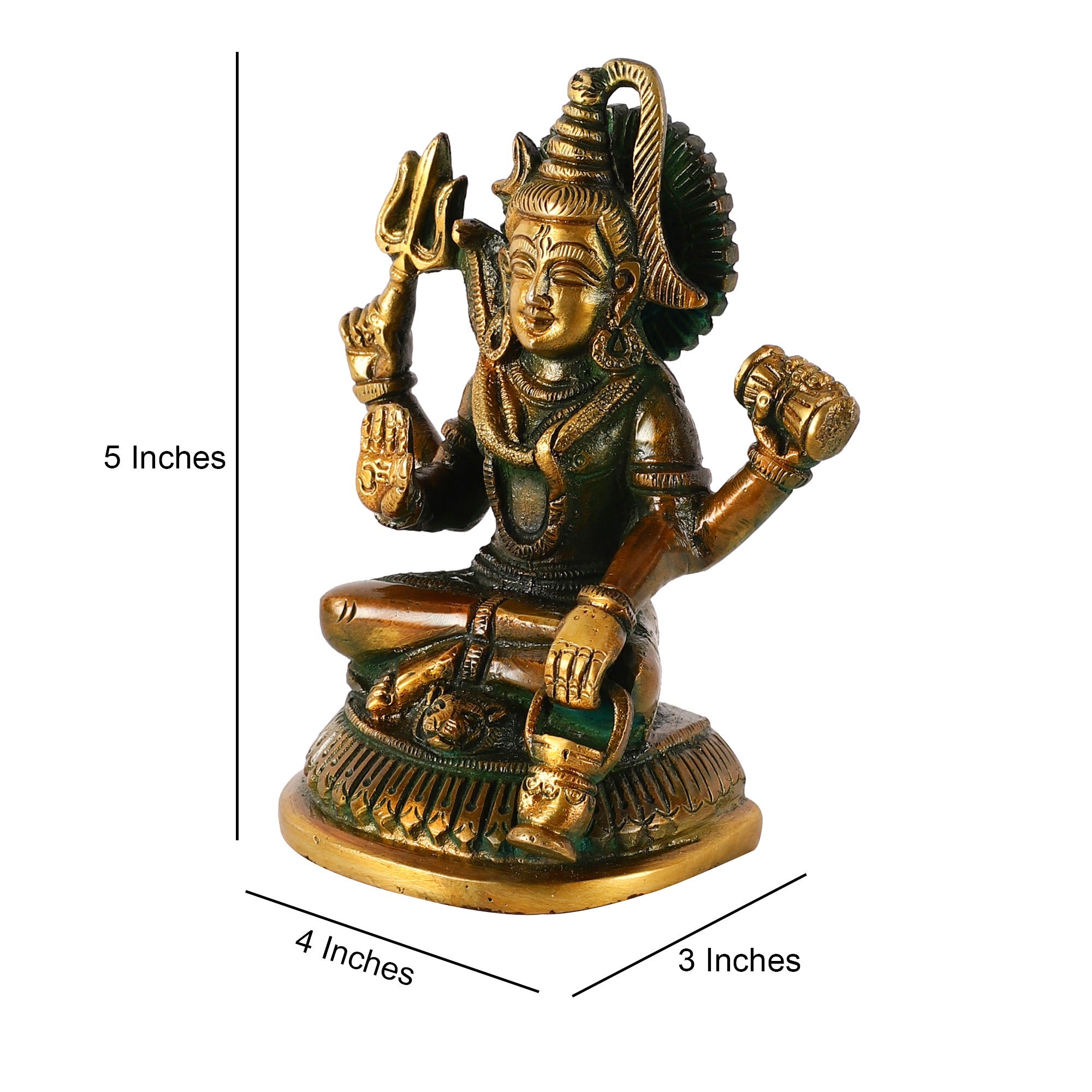 Brass Lord Shiva (Brown/Green)