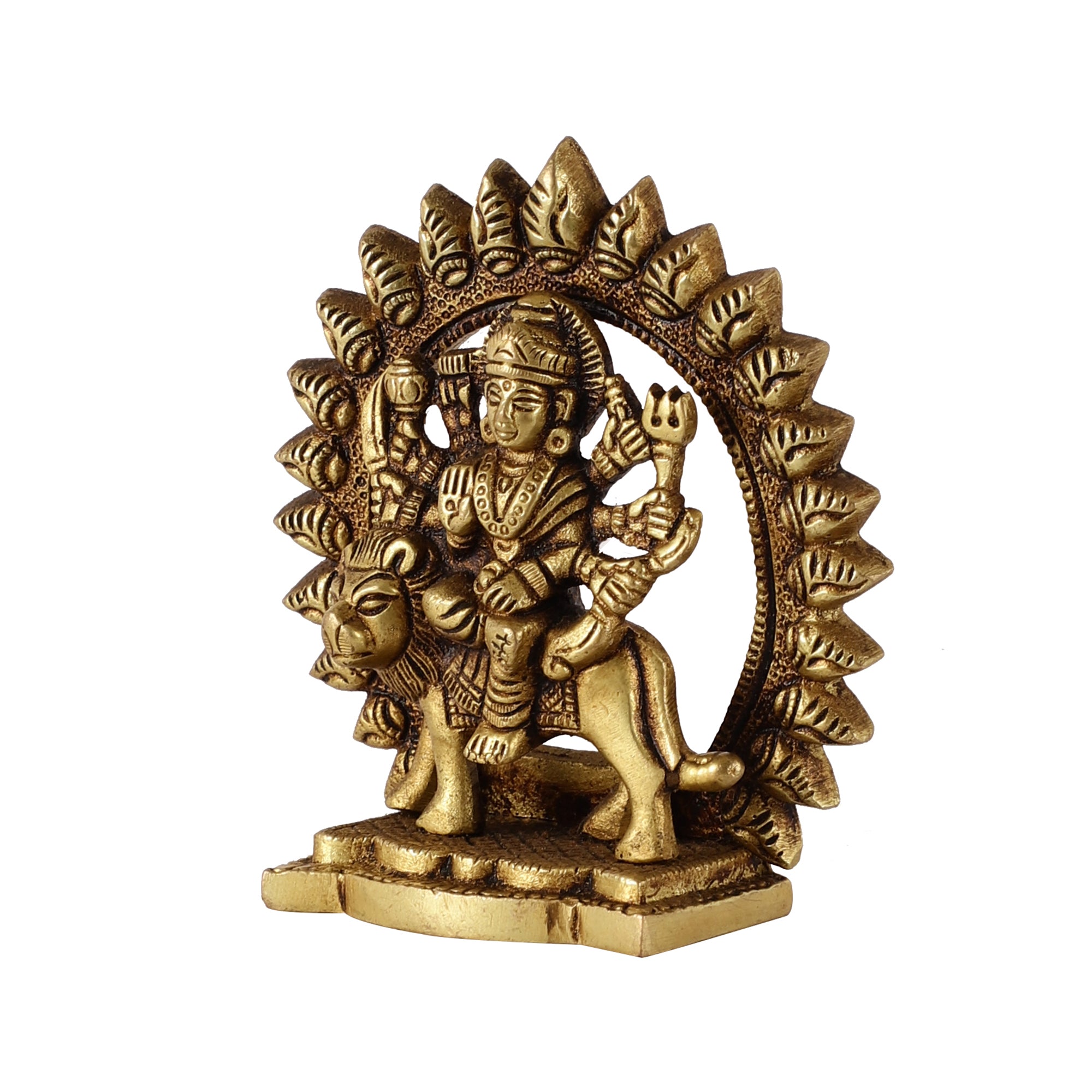Brass Durga Devi (Gold Finish)