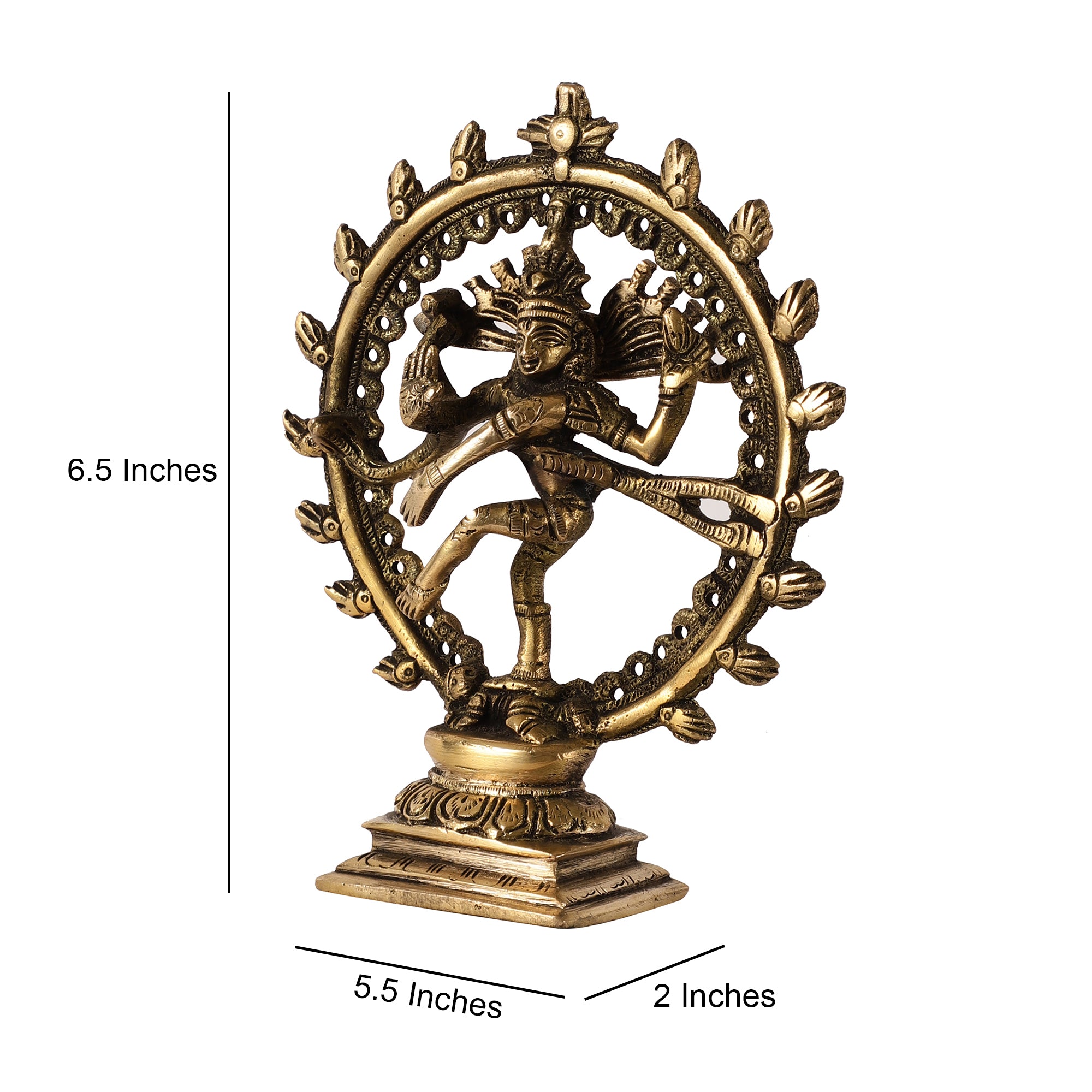 Handcrafted Brass Natraj (Antique Gold)
