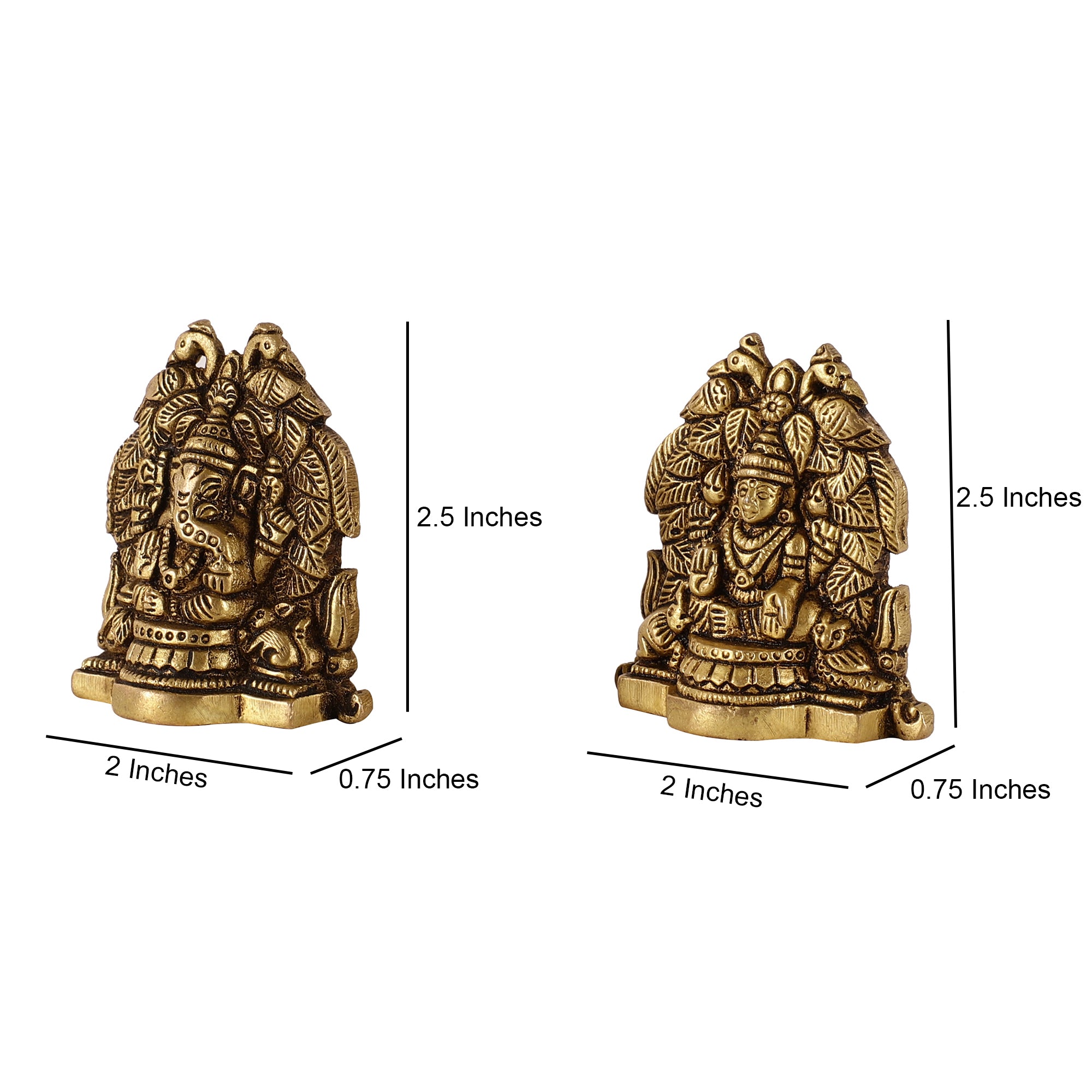 Brass Ganesh Lakshmi Idols (set of 2)