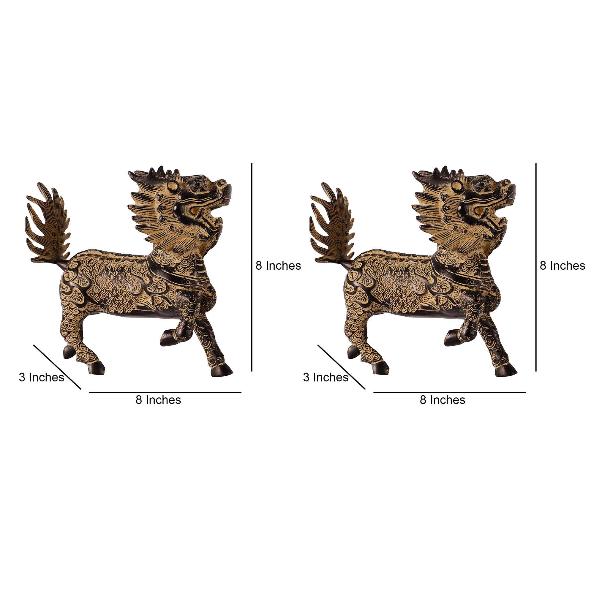 Mystical Dragons (Set of 2) - Black/White