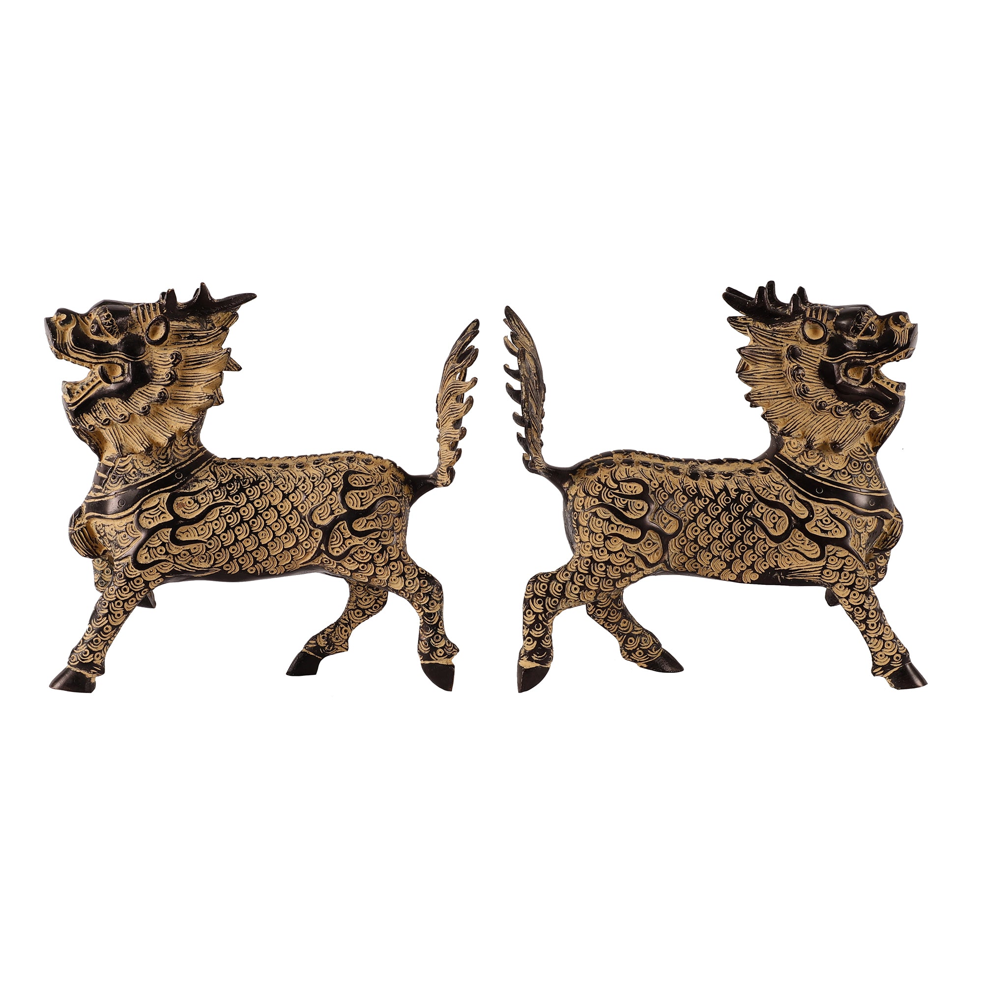 Mystical Dragons (Set of 2) - Black/White