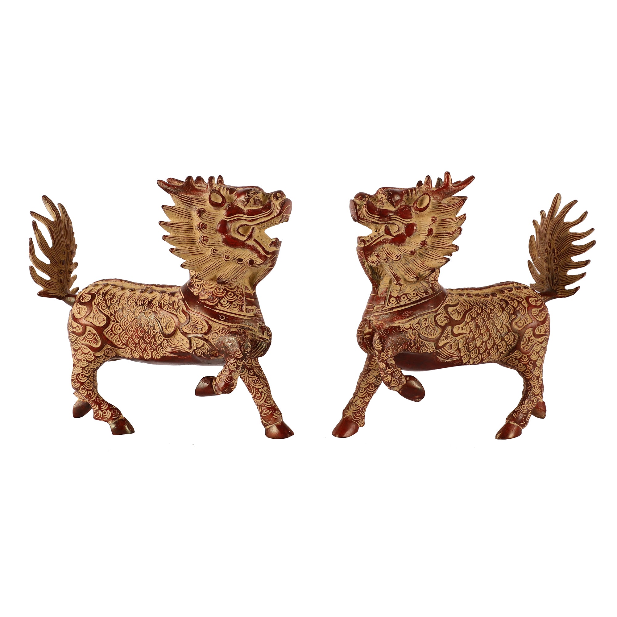 Mystical Dragons (Set of 2) - Red/White