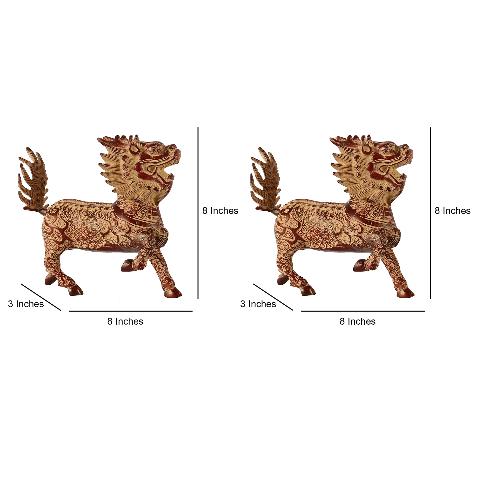 Mystical Dragons (Set of 2) - Red/White