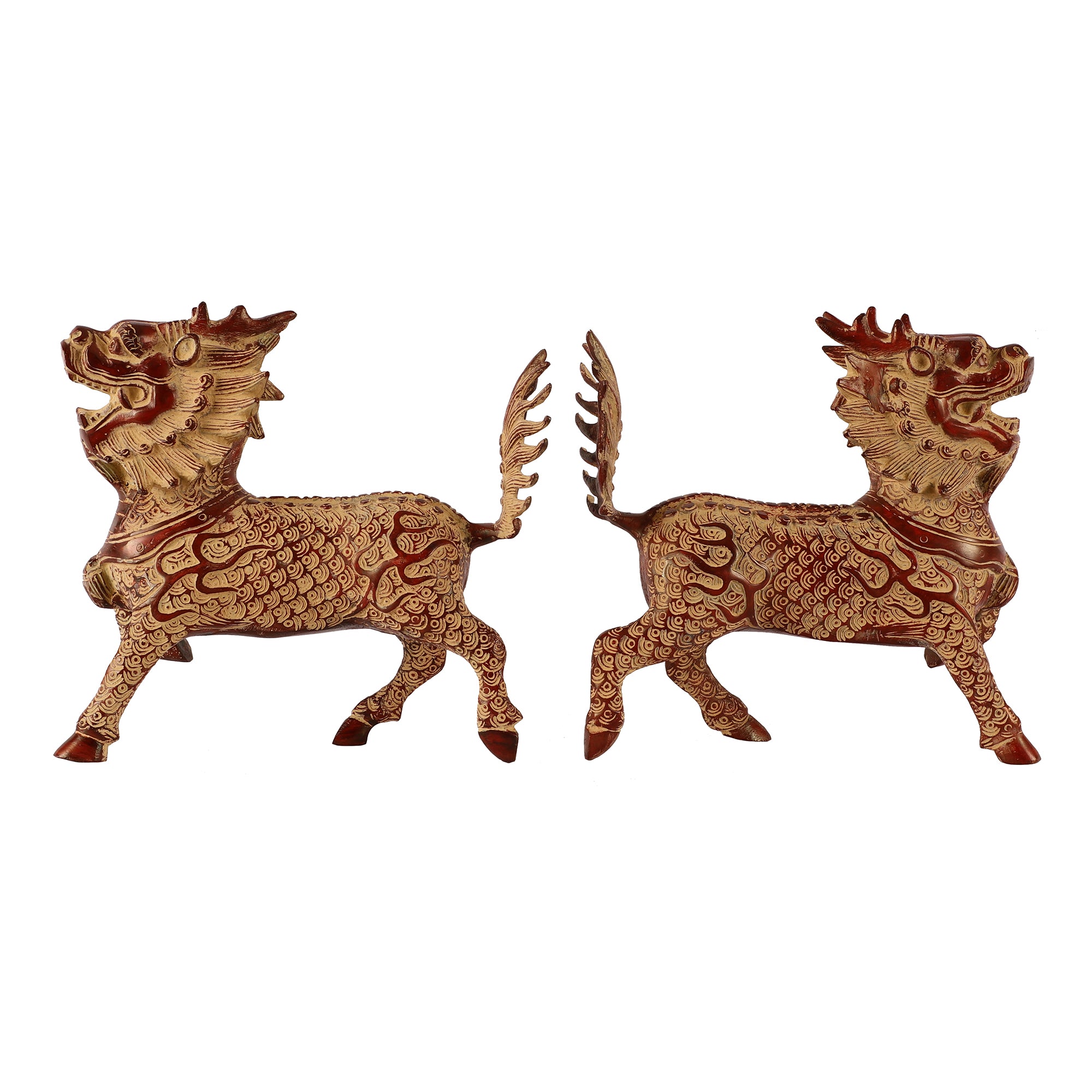 Mystical Dragons (Set of 2) - Red/White