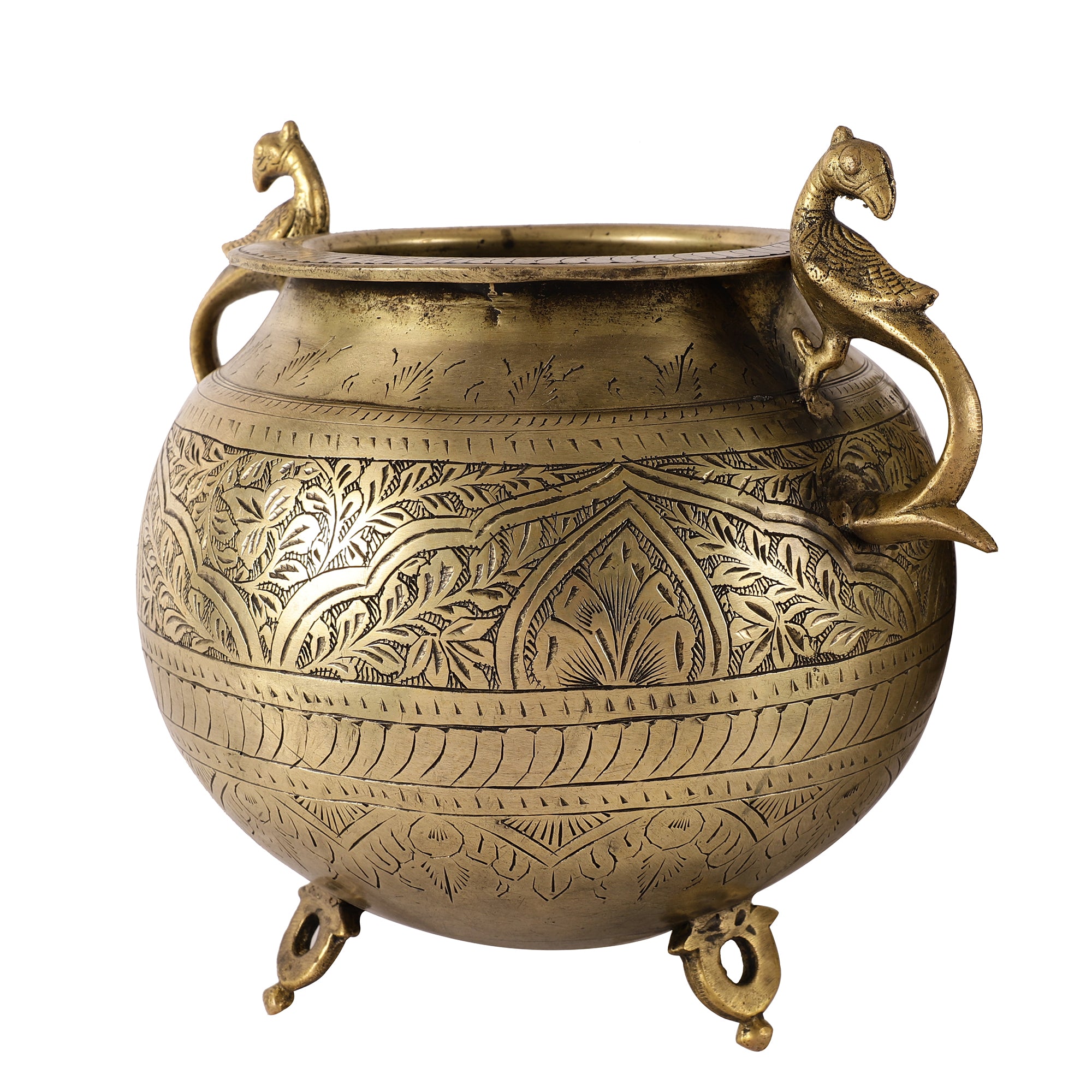 Antique Brass Pot - Round (Single)