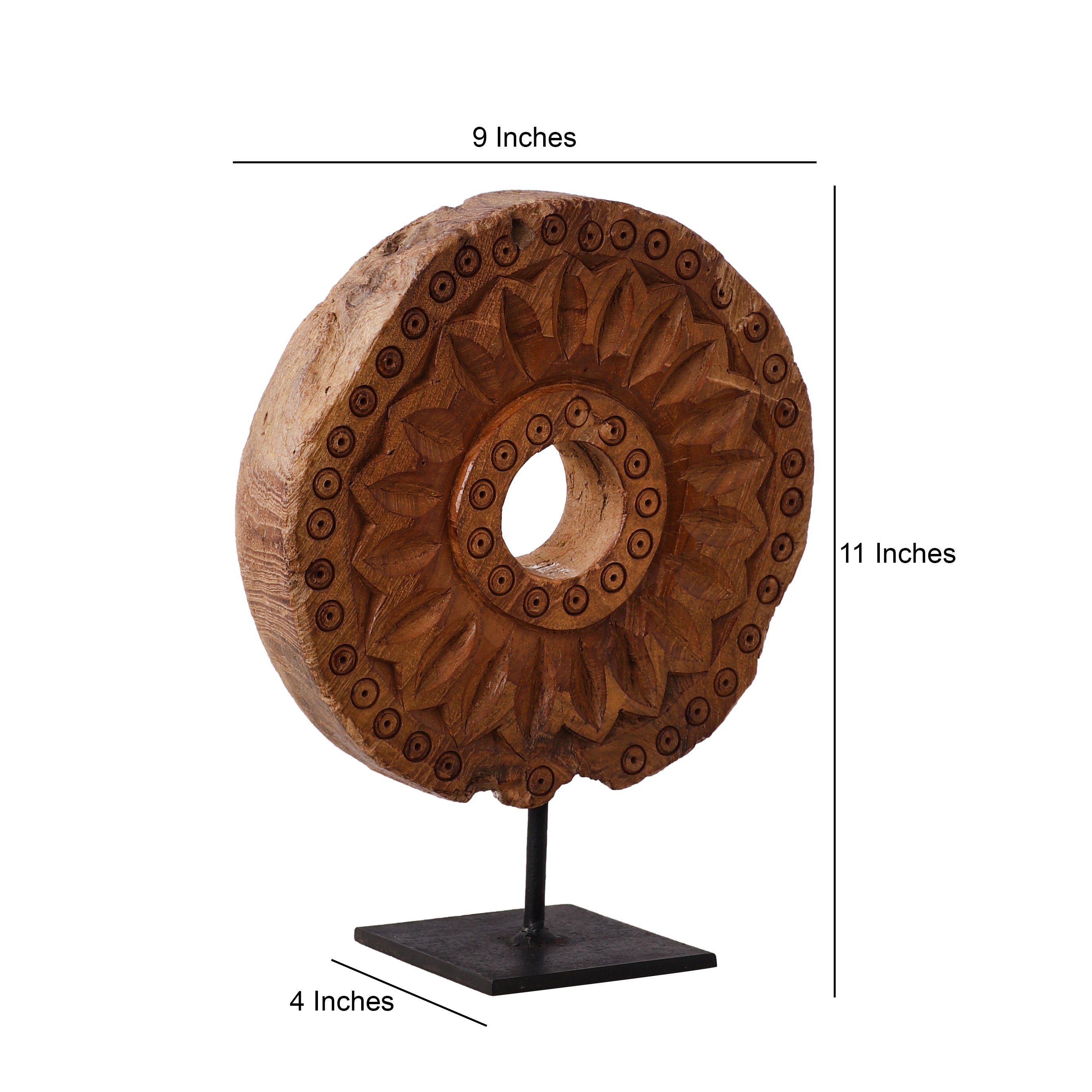 Antique Wooden Chakra Table Accent