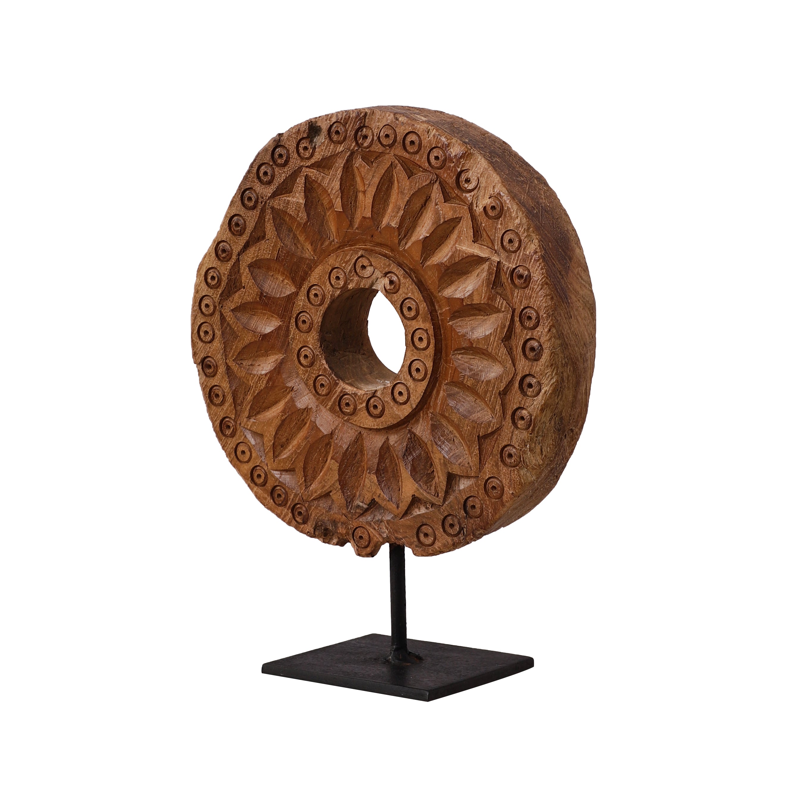 Antique Wooden Chakra Table Accent