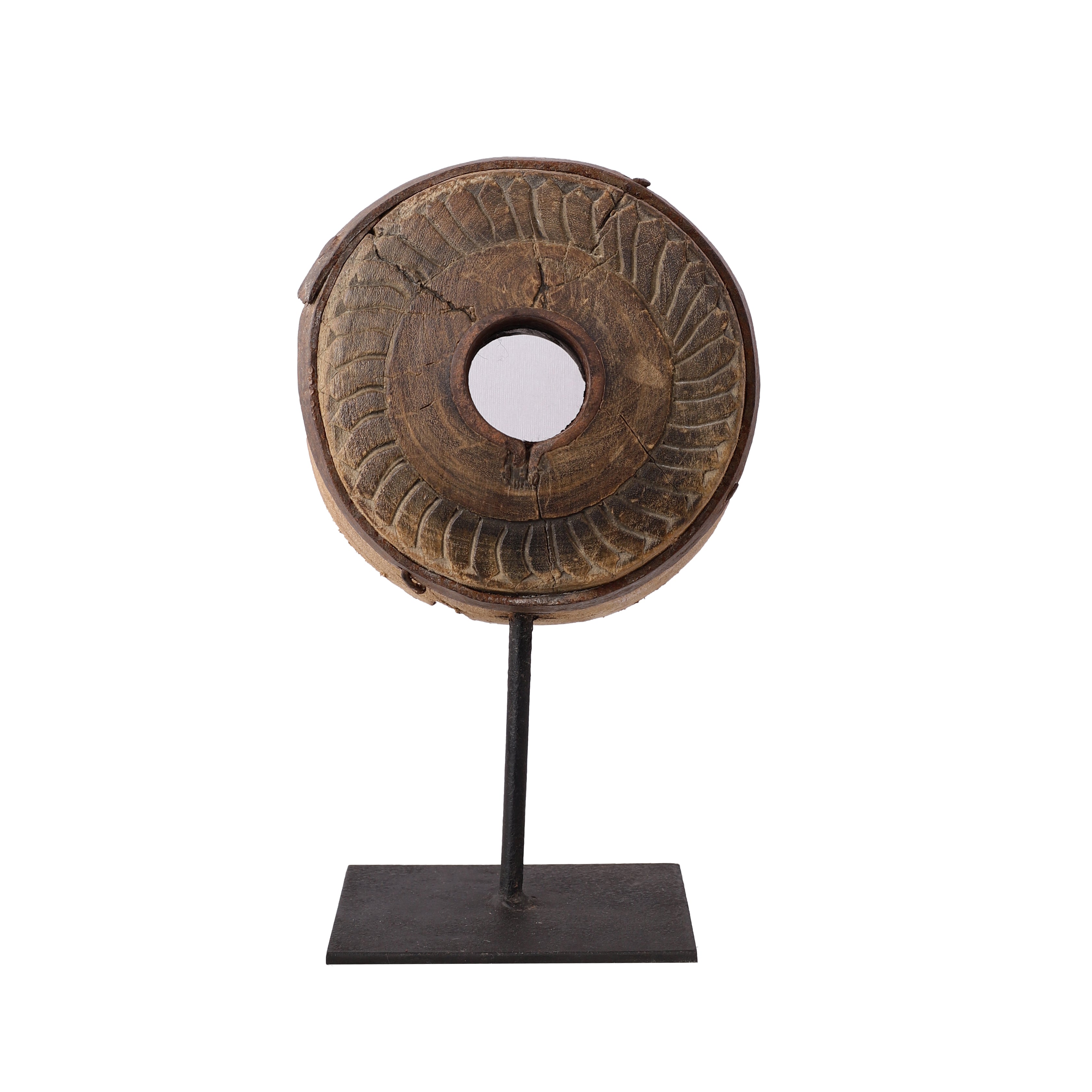 Wooden Wheel Table Accent