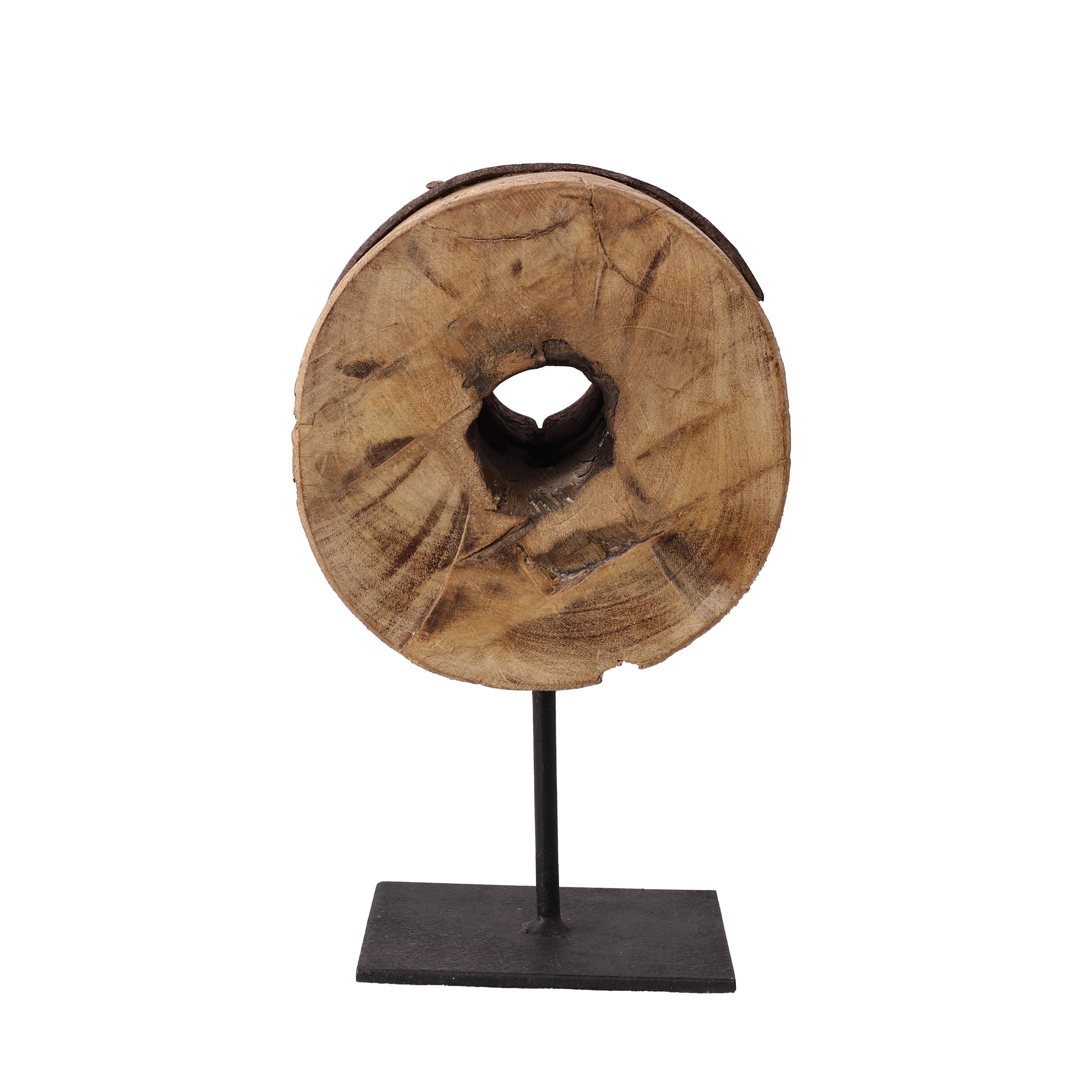 Wooden Wheel Table Accent