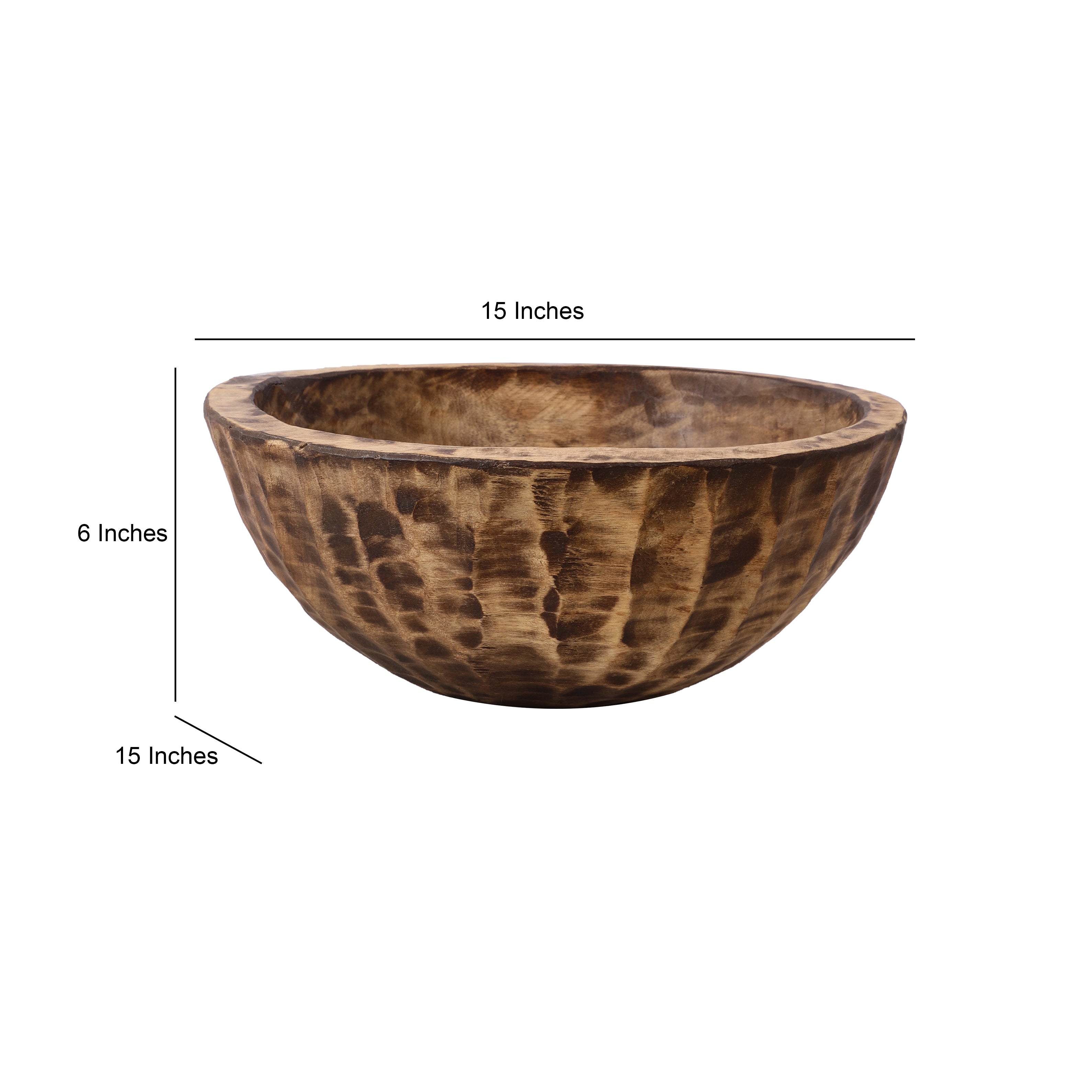 Antique Sculpted Wooden Bowl