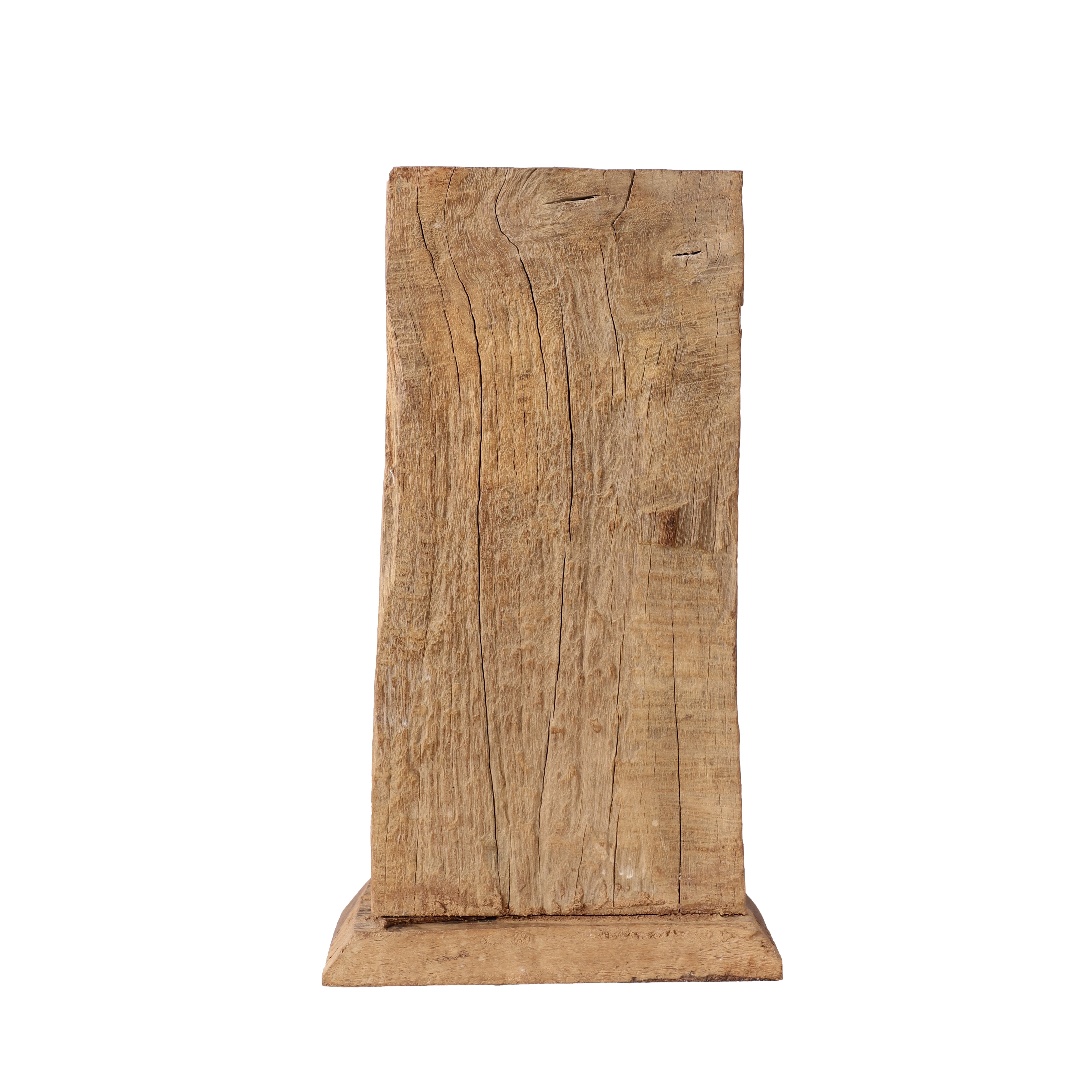 Antique Carved Wooden Candle Pillar (Half-Round)