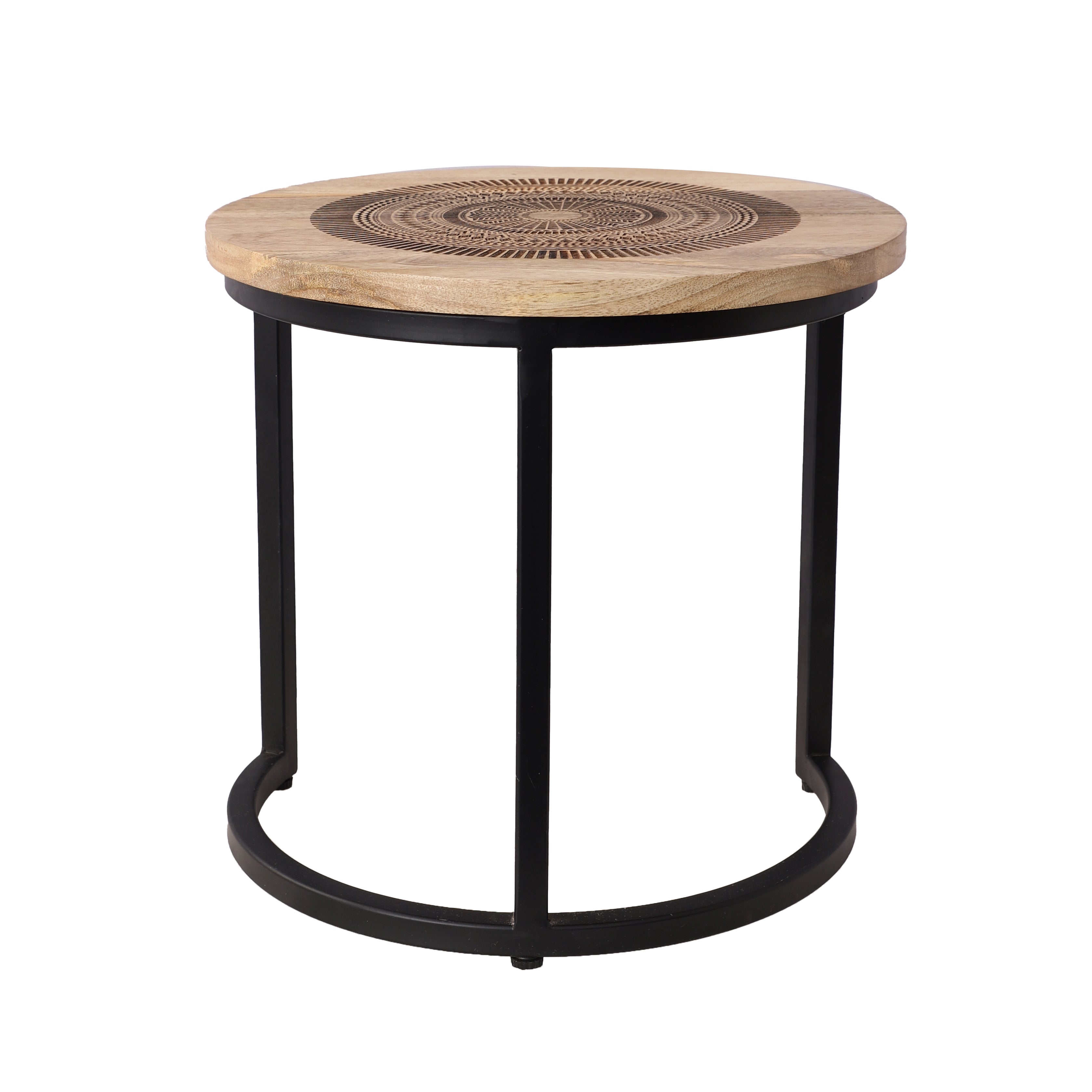 Wood and Metal Nested Tables/Stools (Set of 2)