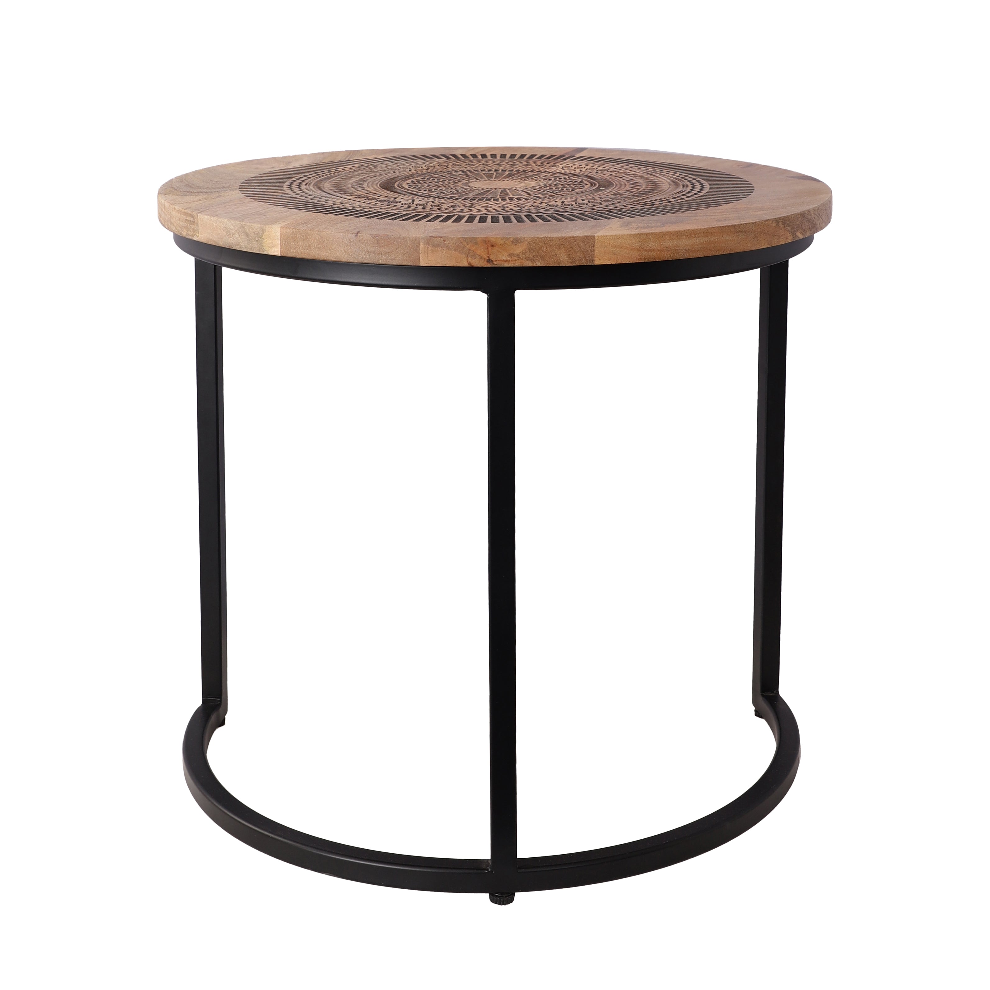Wood and Metal Nested Tables/Stools (Set of 2)