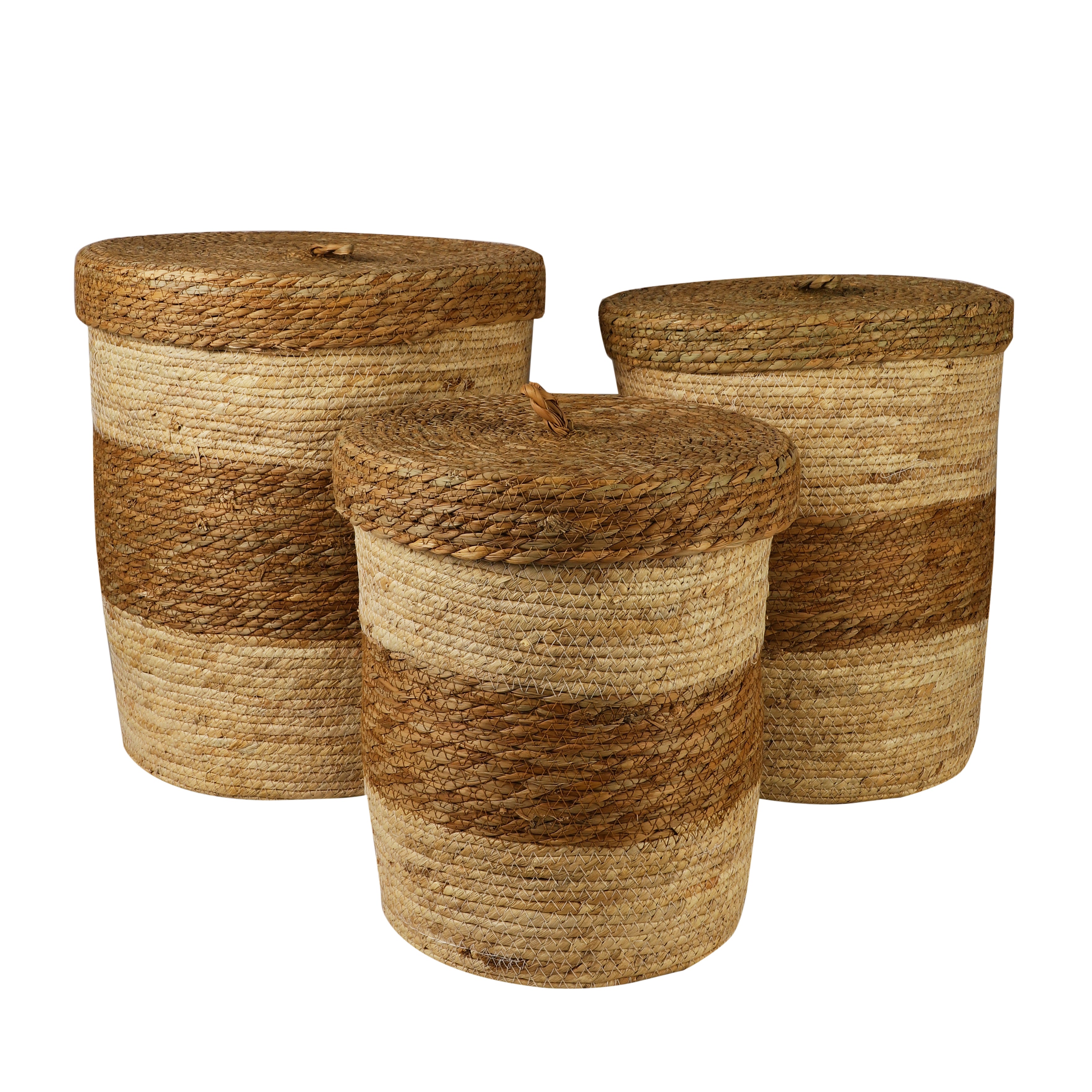 Jute Laundry Baskets with Lid (Single)
