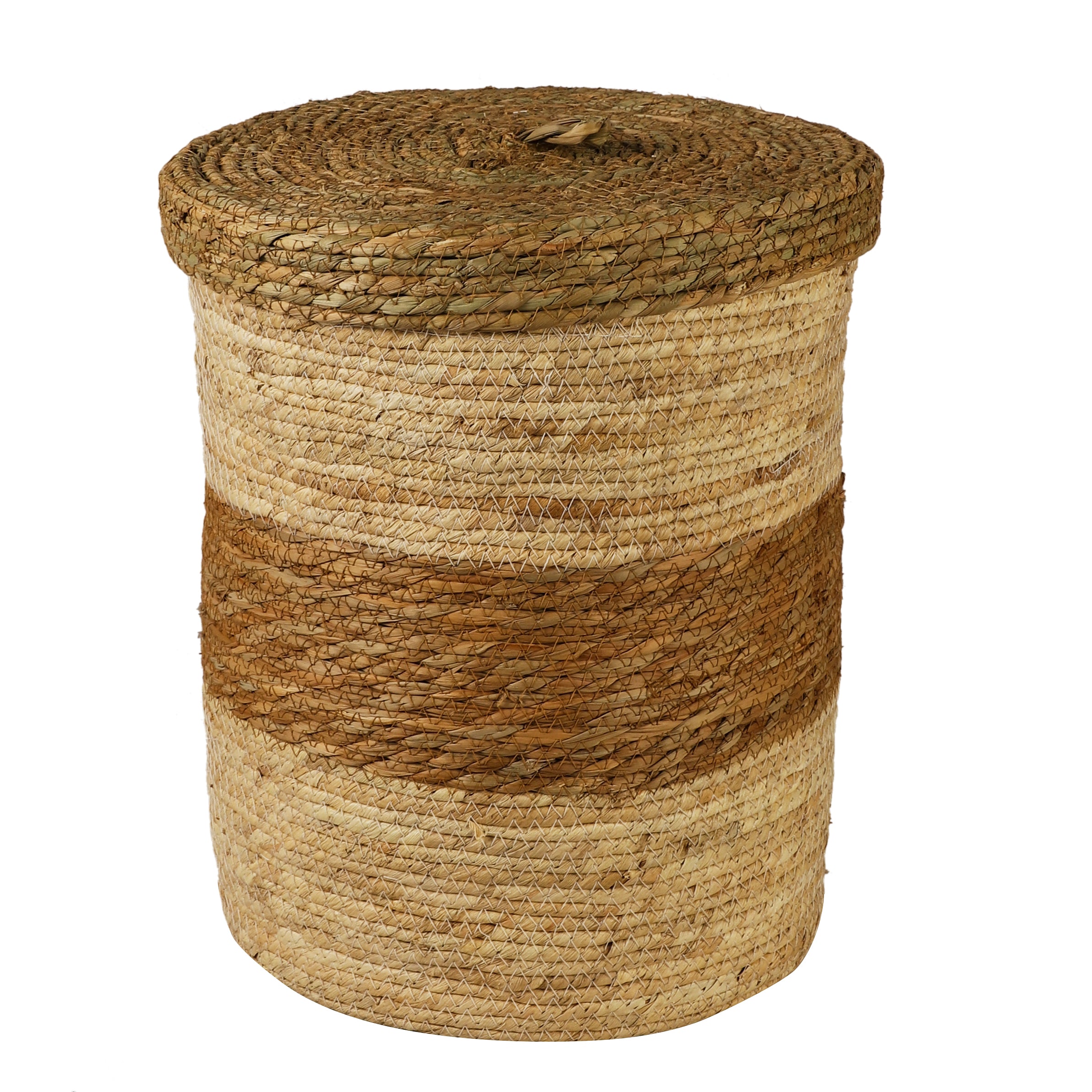 Jute Laundry Baskets with Lid (Single)