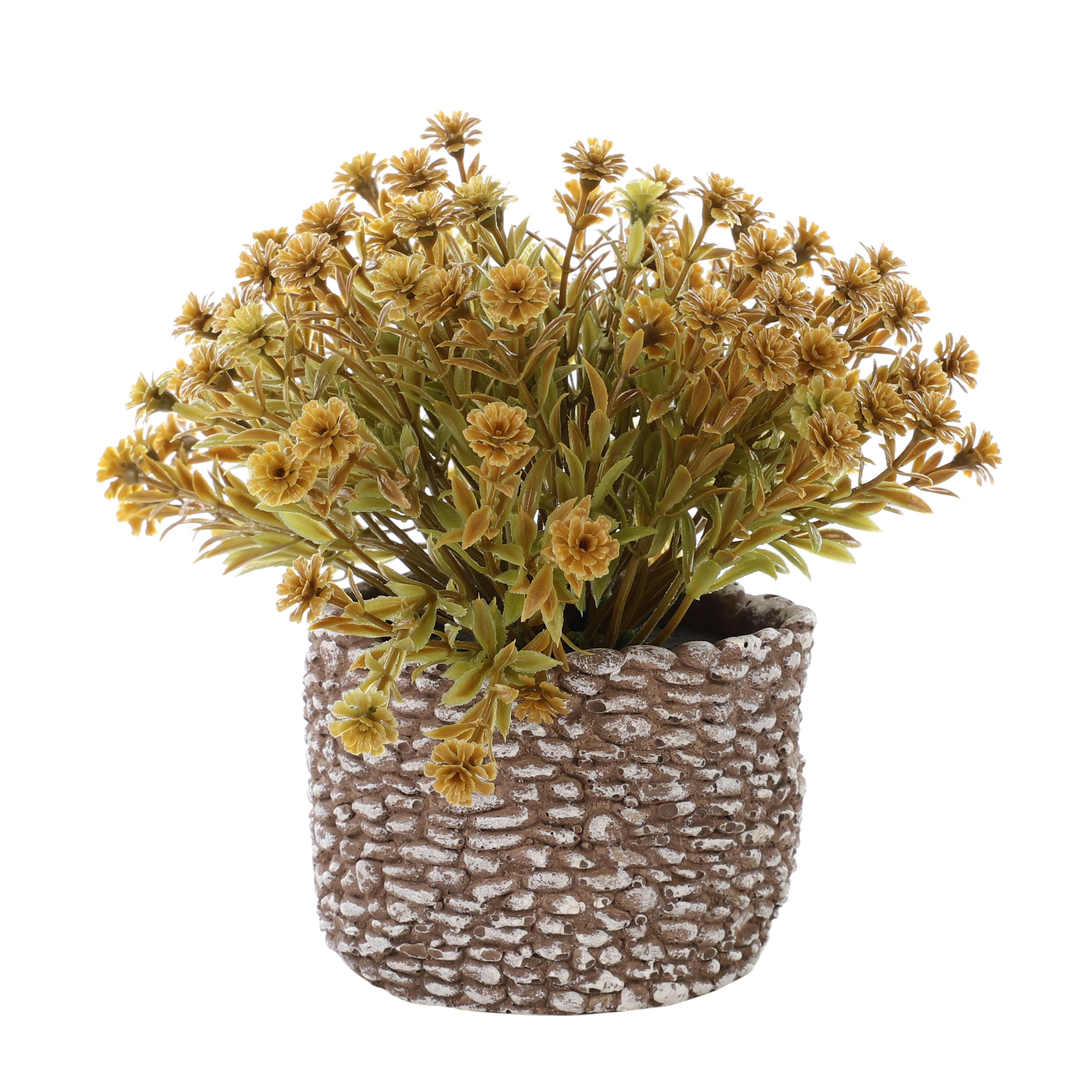 Gold Hue Faux Bush Flower Plant