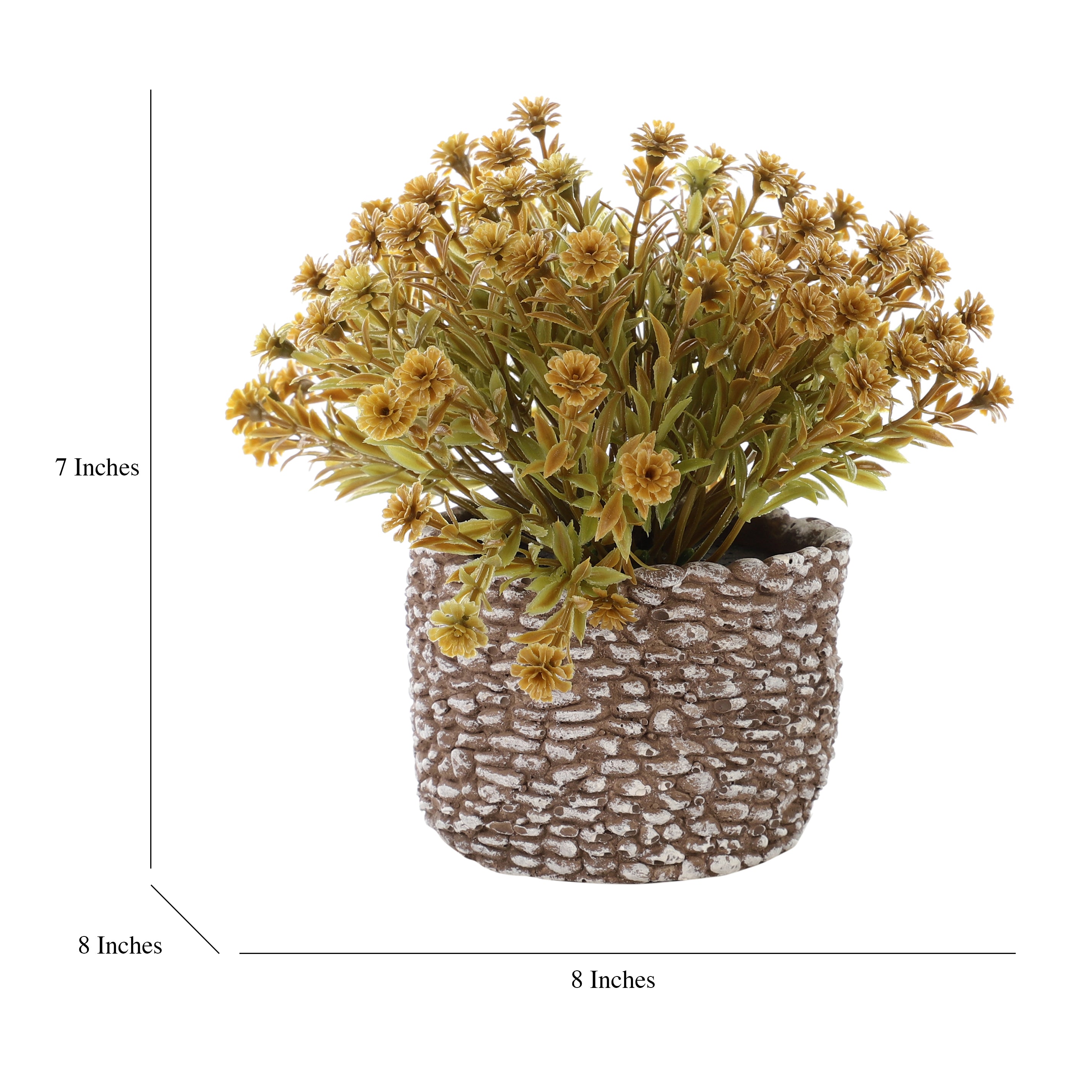 Gold Hue Faux Bush Flower Plant