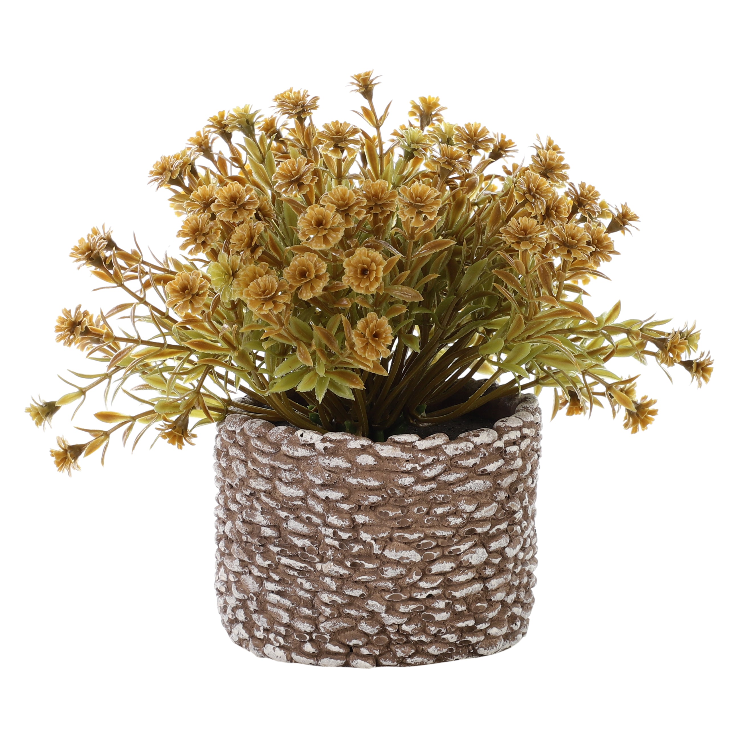 Gold Hue Faux Bush Flower Plant