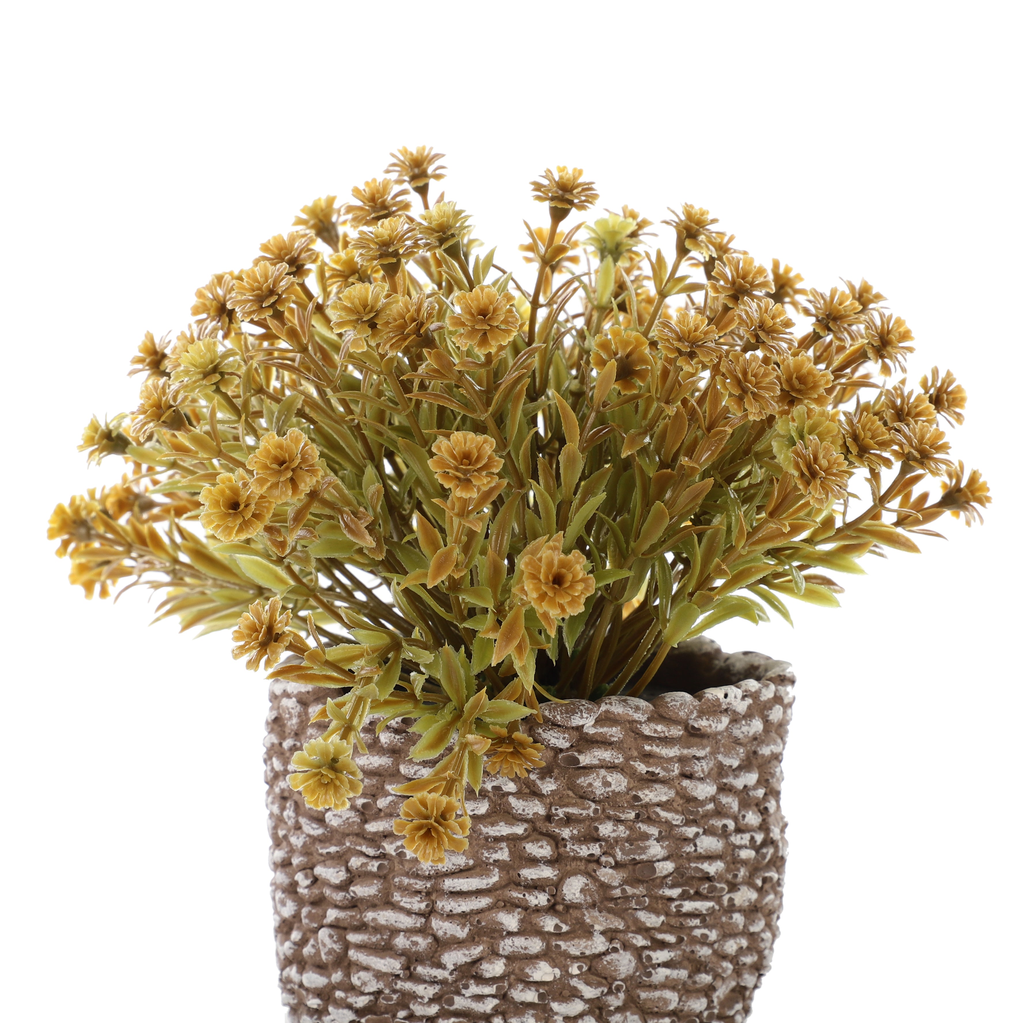 Gold Hue Faux Bush Flower Plant