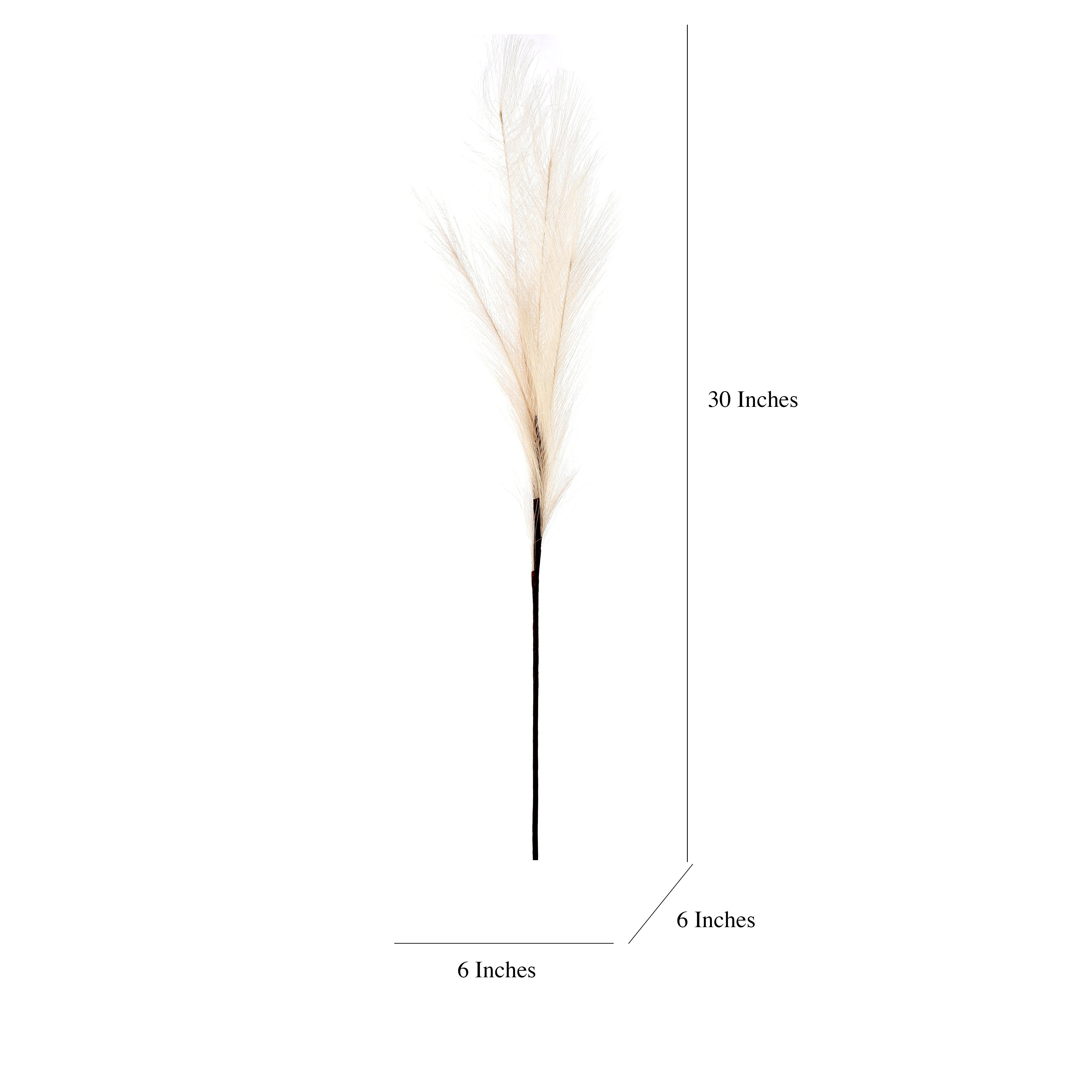 White Faux Pampas Grass Stick (Set of 5)