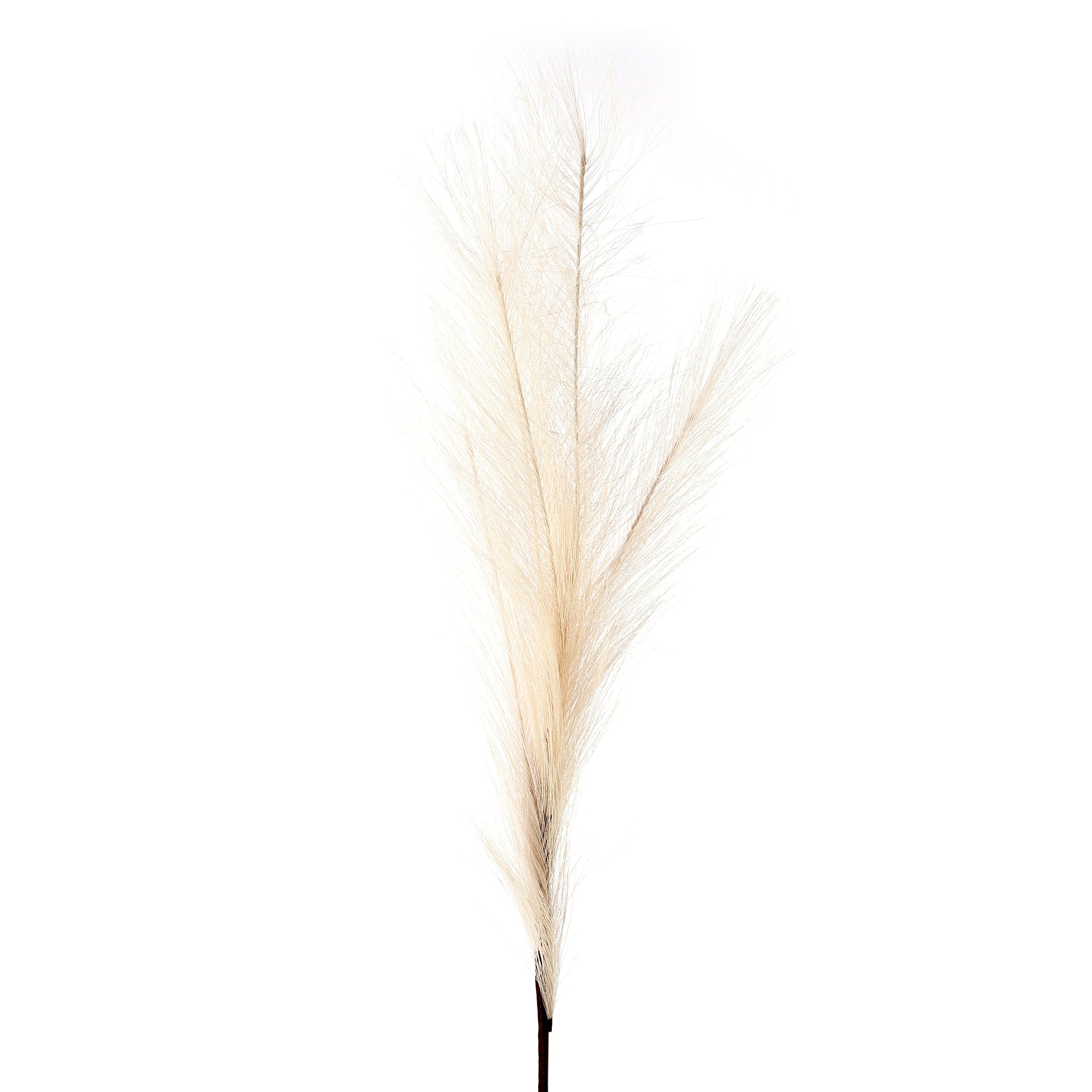 White Faux Pampas Grass Stick (Set of 5)