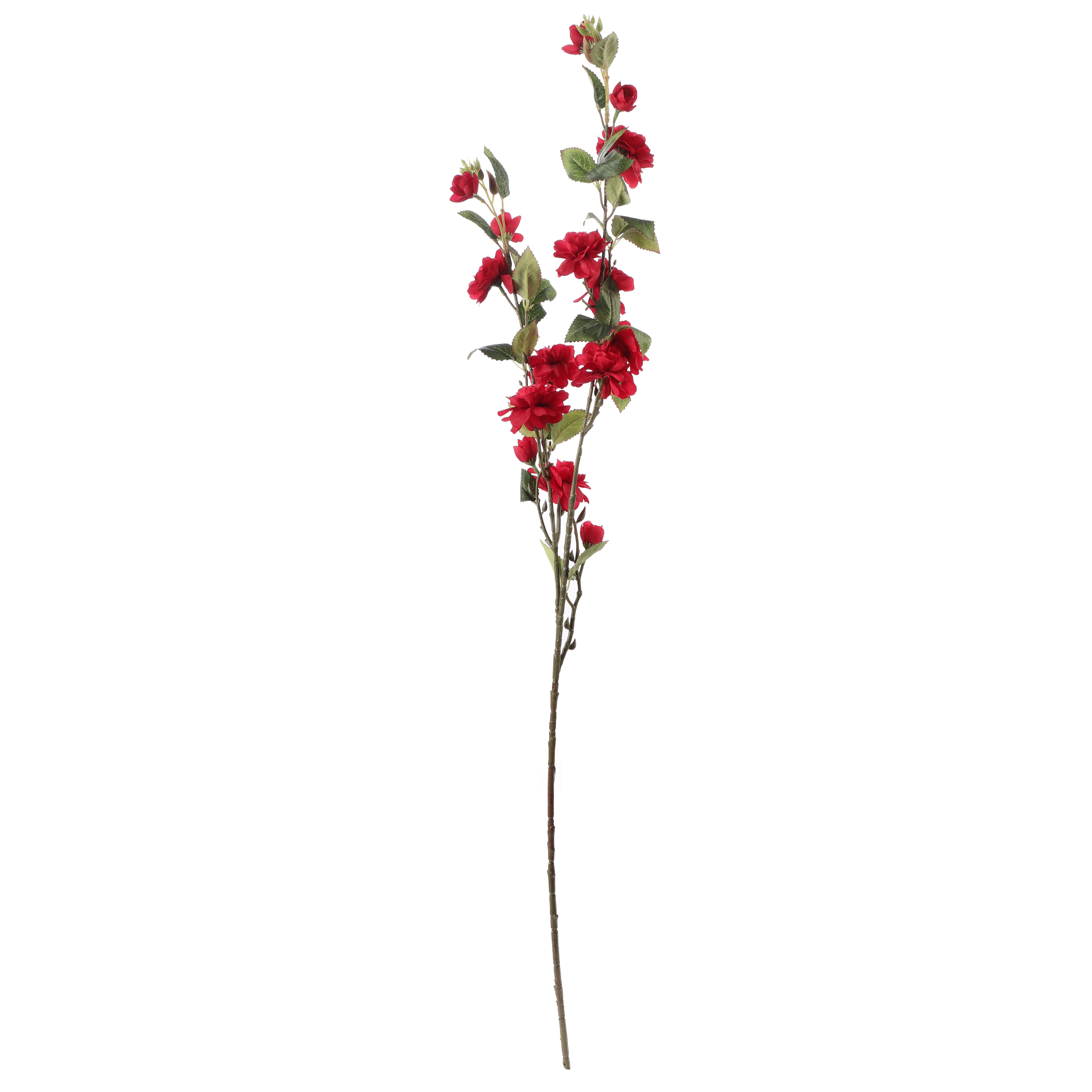 Faux Red Crabapple Blossom Stick (Single)