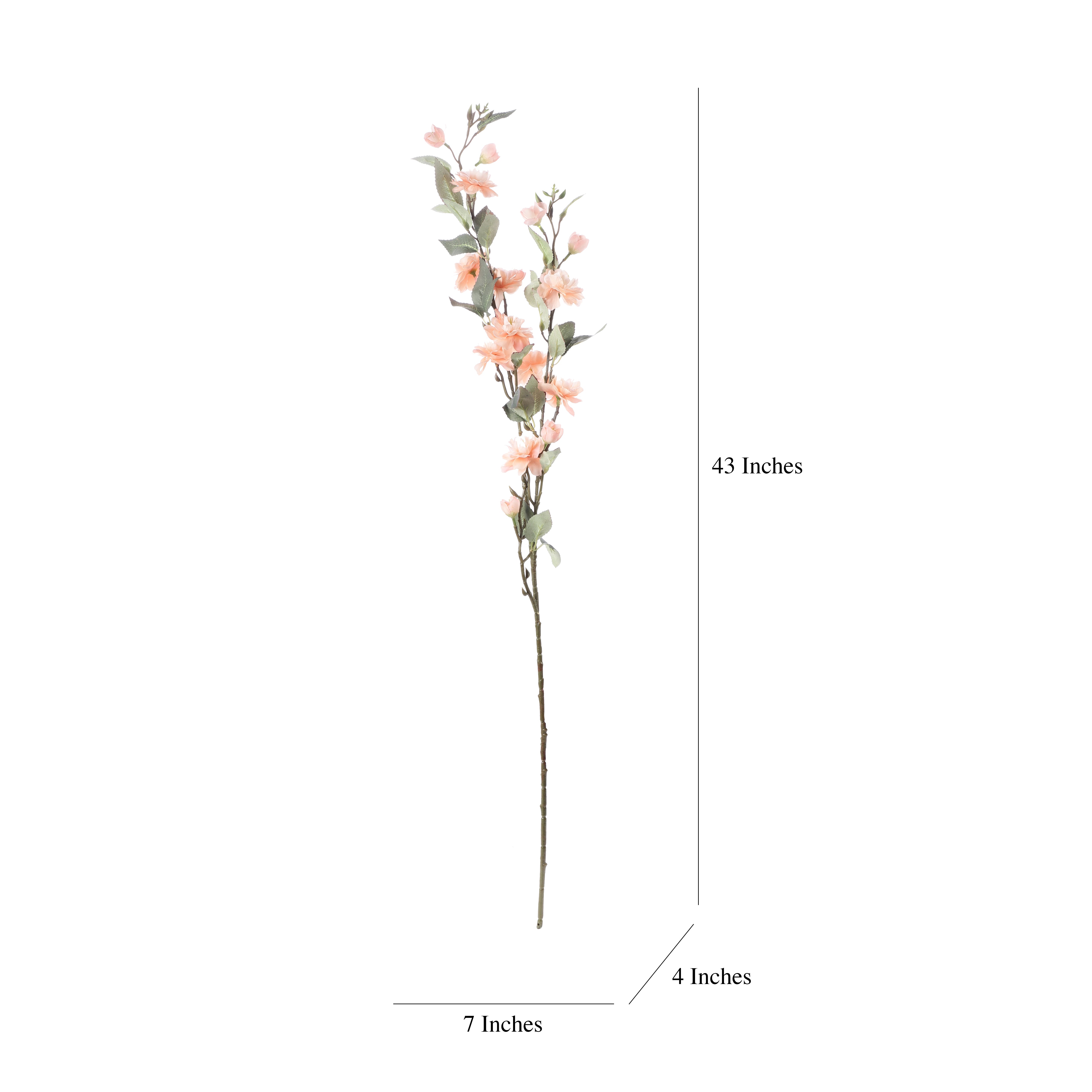 Faux Peach Cherry Blossom Stick (Single)