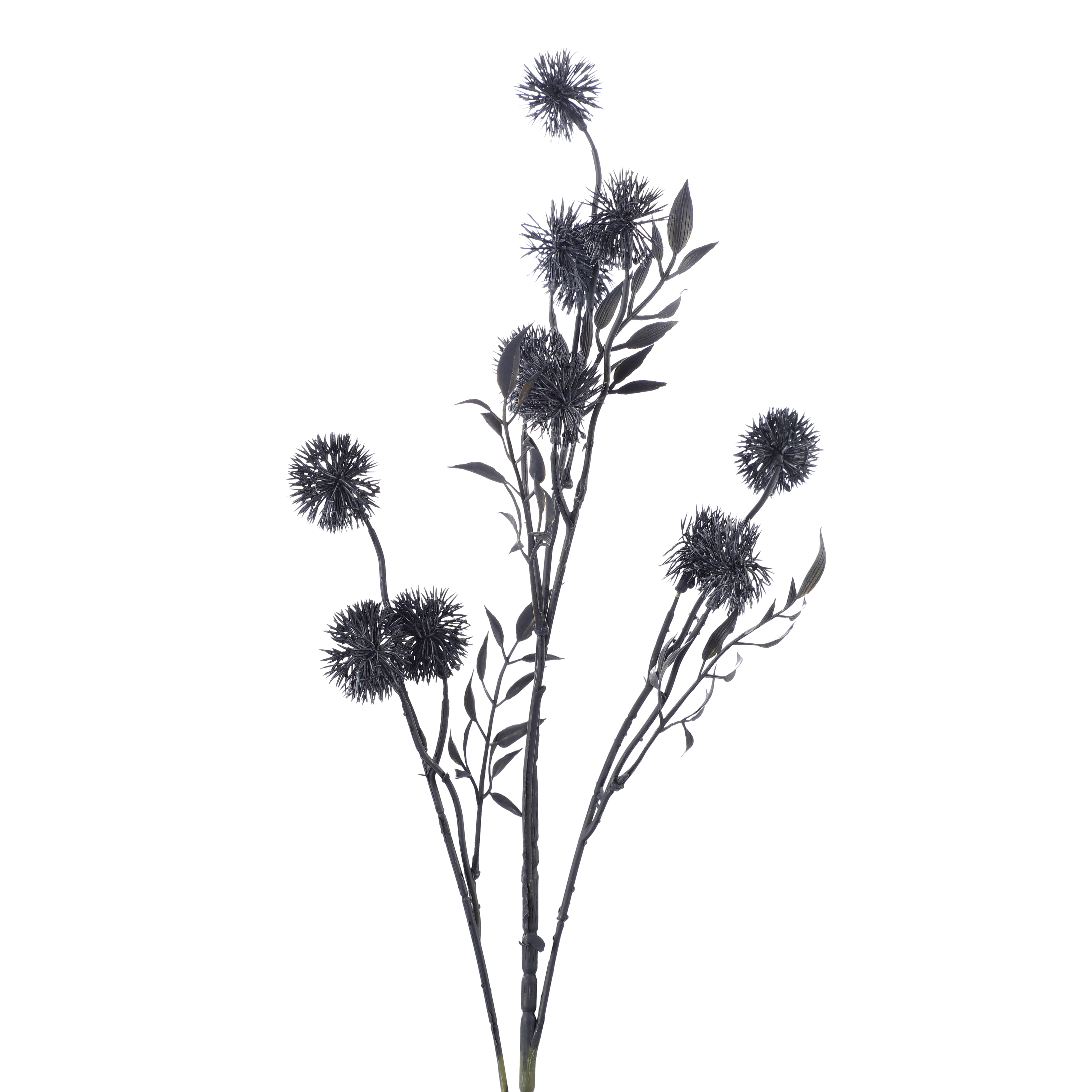 Faux Navy Globe Thistle Stem (Single)