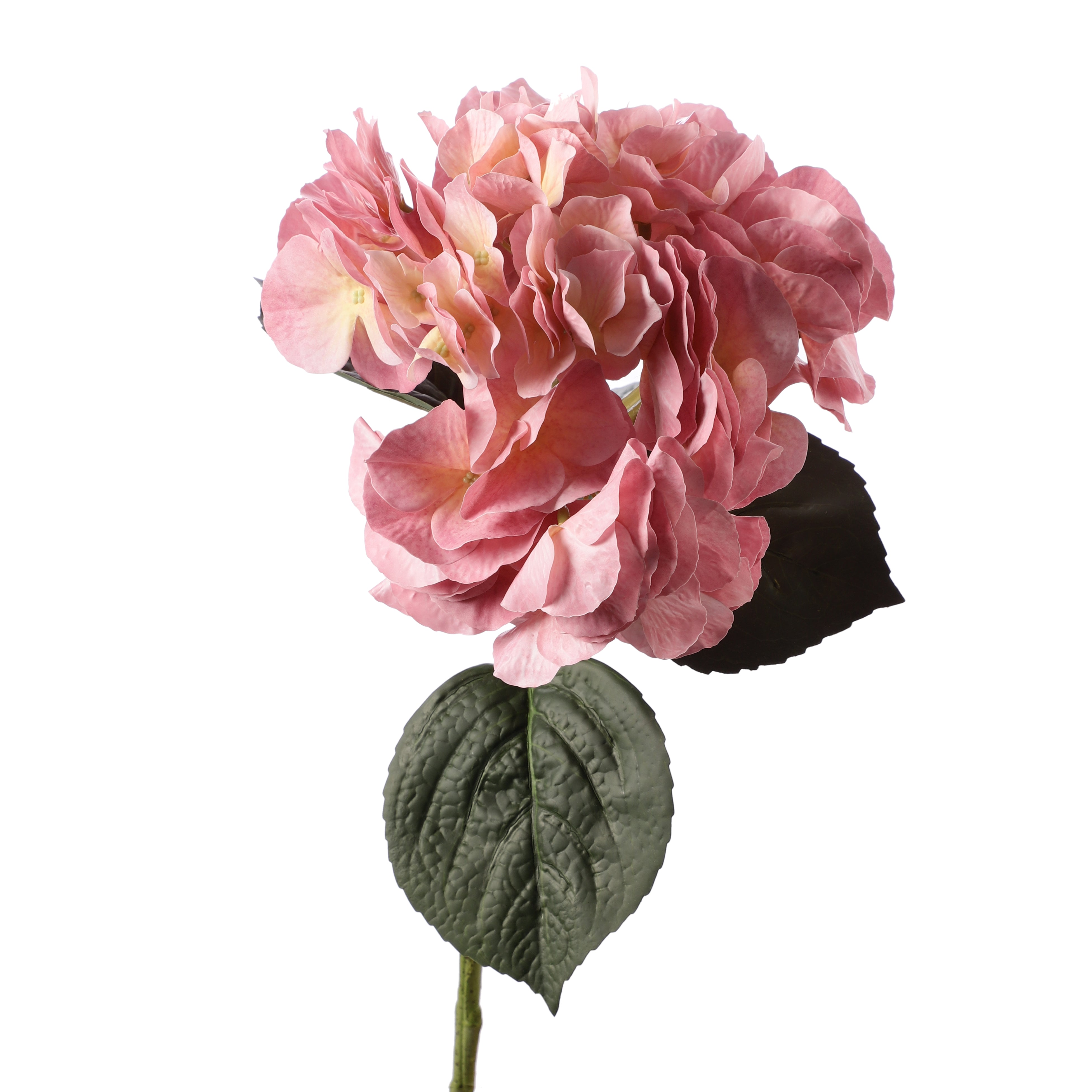 Faux Pink Hydrangea Stick (Single)