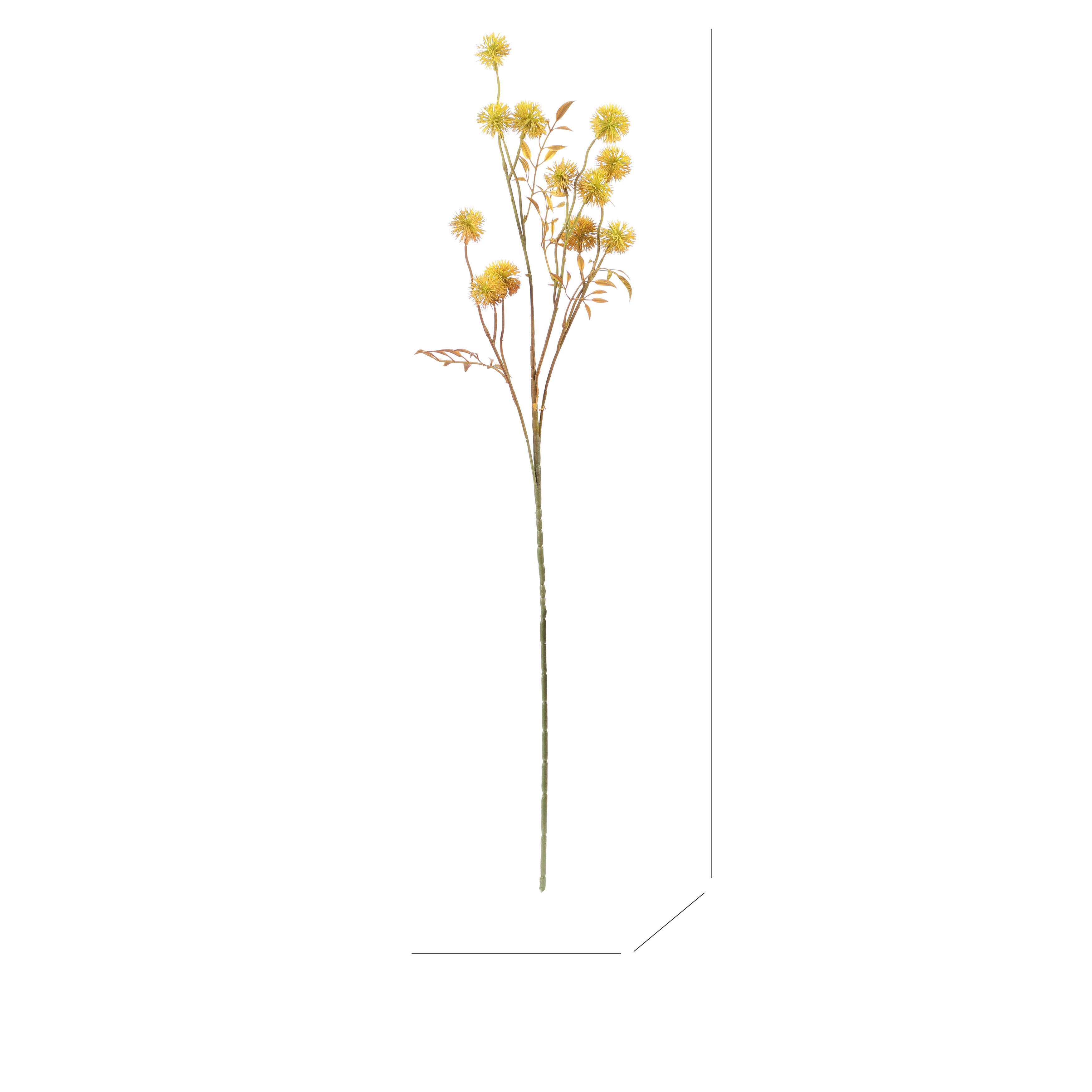 Faux Yellow Globe Thistle Stem (Single)