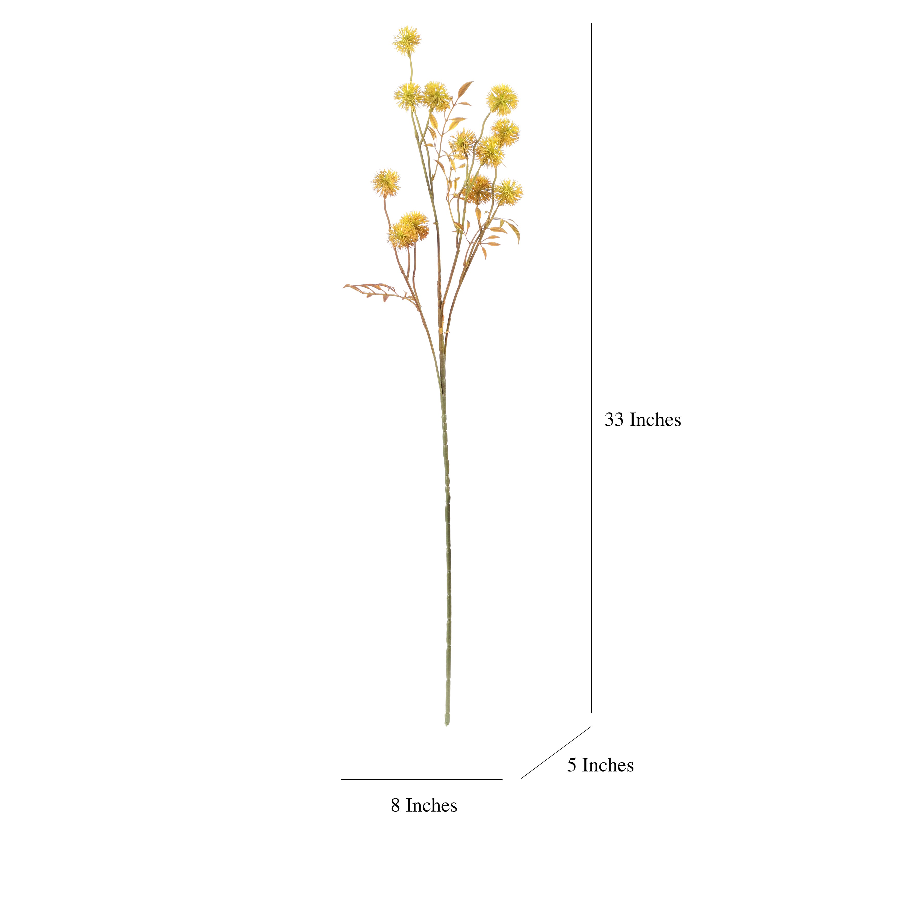 Faux Yellow Globe Thistle Stem (Single)