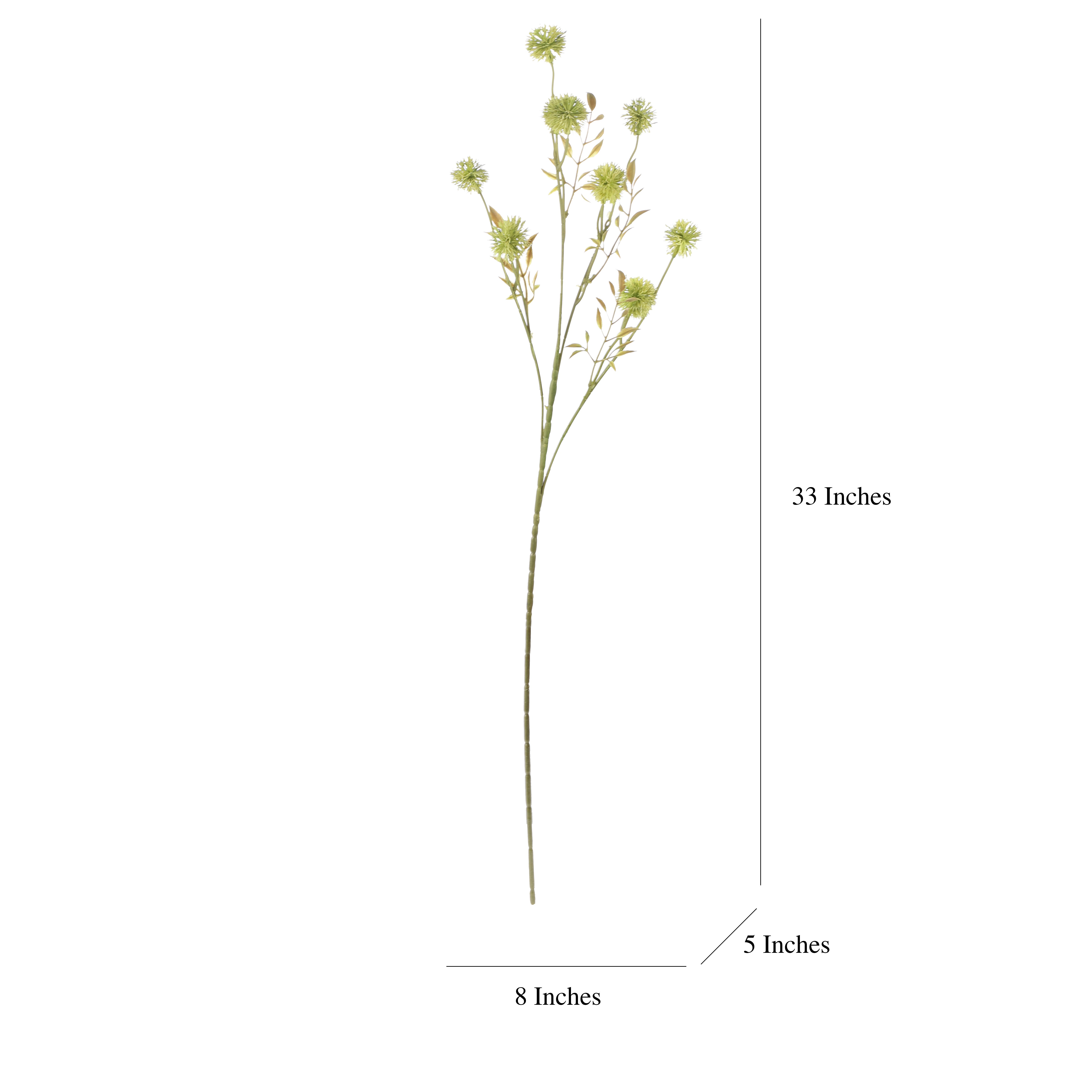 Faux Green Globe Thistle Stem (Single)